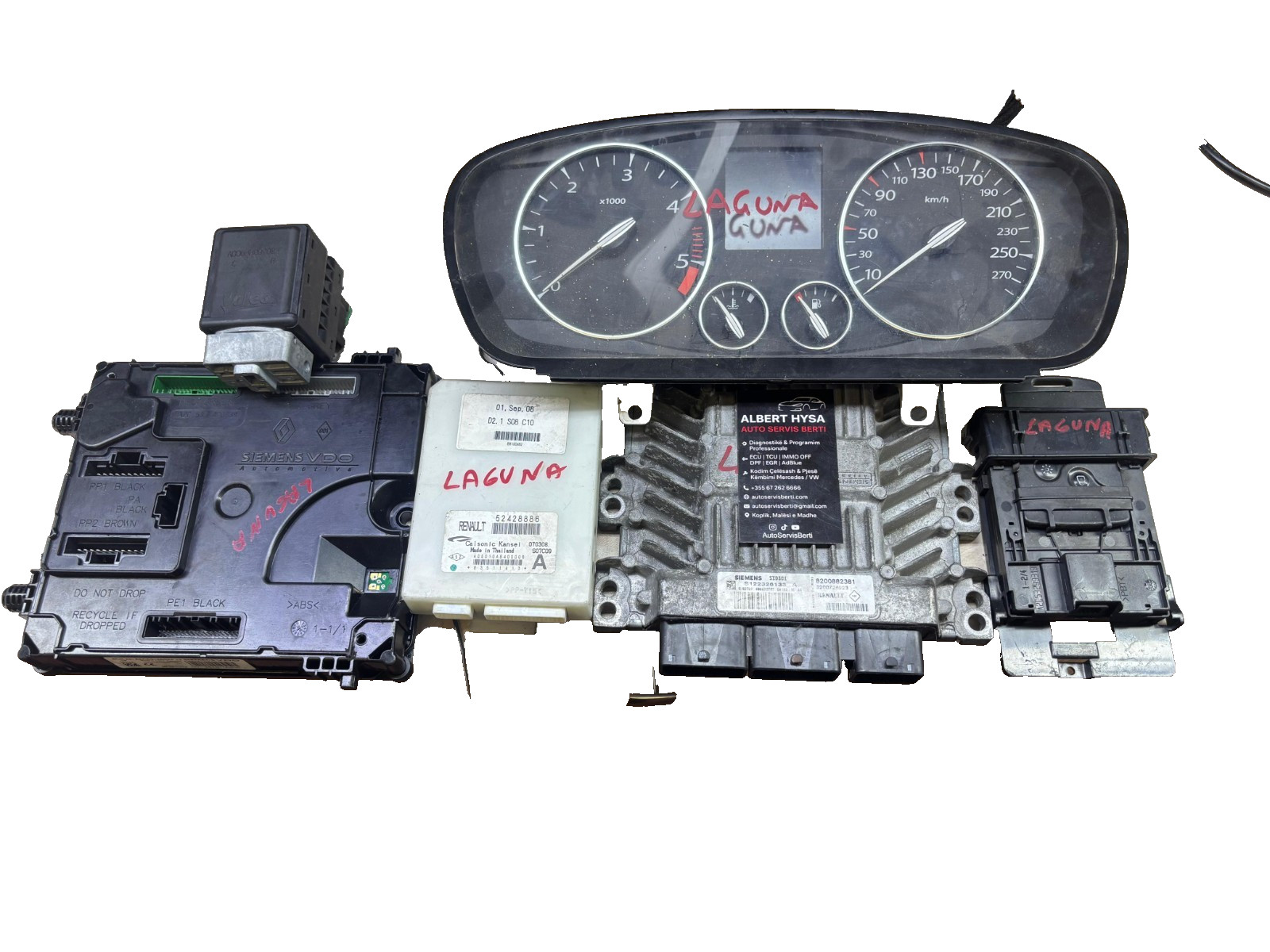 Renault Laguna Full Kit Set – ECU SID301 8200882381 + UCH BSI + Cluster + Card R