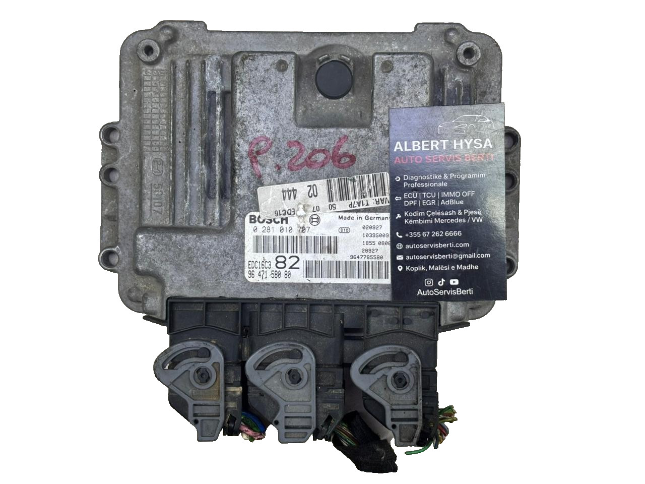 Peugeot 206 ECU Bosch EDC16C3 0281010707 9647158080 Diesel Engine