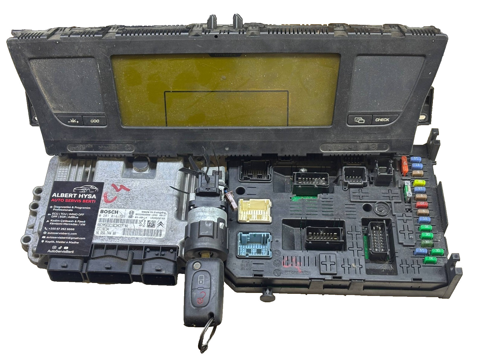 Peugeot Citroen Kit ECU 9653958980 EDC16C34 + BSI + Display + Key Set
