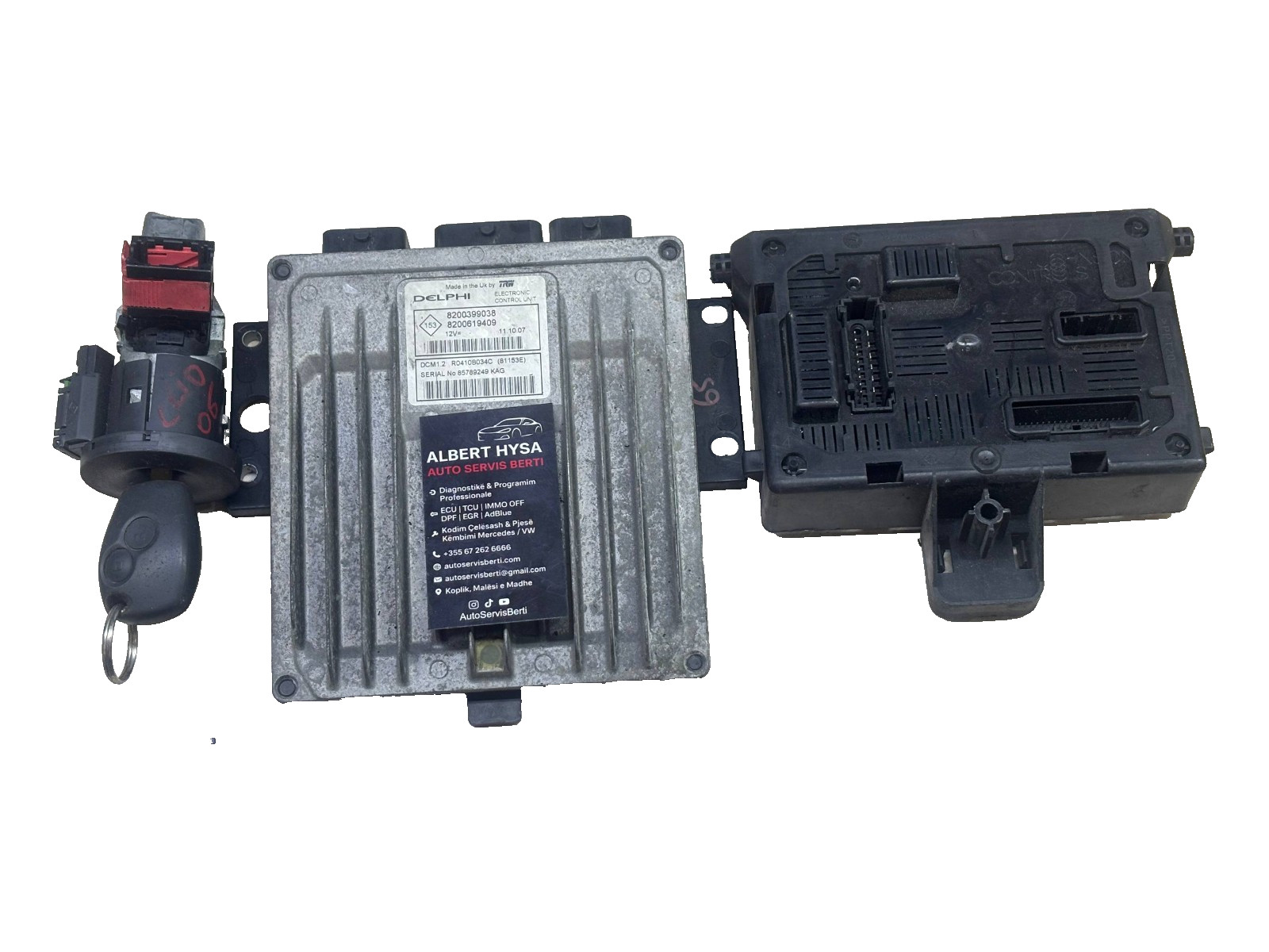 Renault Kit ECU 8200399038 DCM1.2 + BCM L2CR + Key + Ignition Set