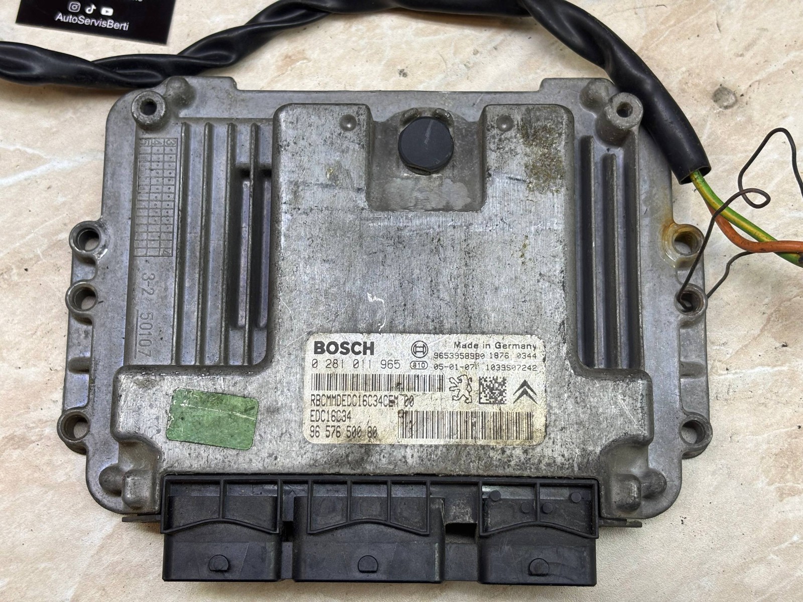 Peugeot/Citroen ECU Bosch EDC16C34 9657650080 – Engine Control Unit 0281011965