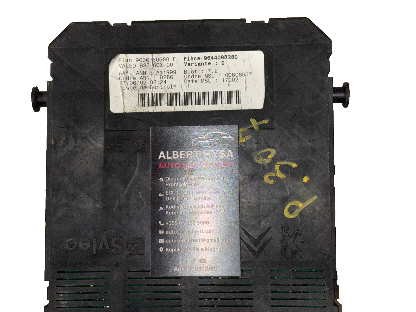 Peugeot Citroën BSI Valeo 9644098280 – Plan 9636760580 – Variant D – BSM/BSI Mod