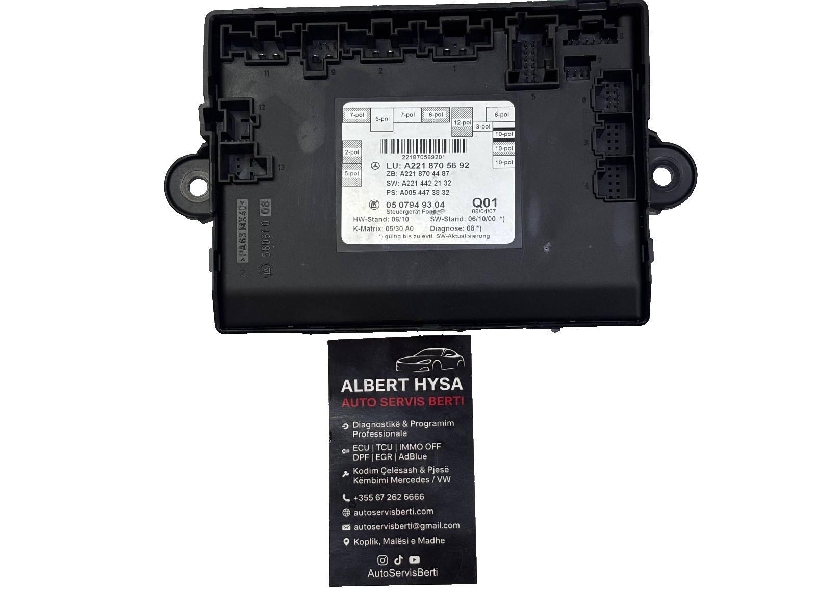 Mercedes-Benz Door Control Module A2218705692 OEM Front Door ECU Uni