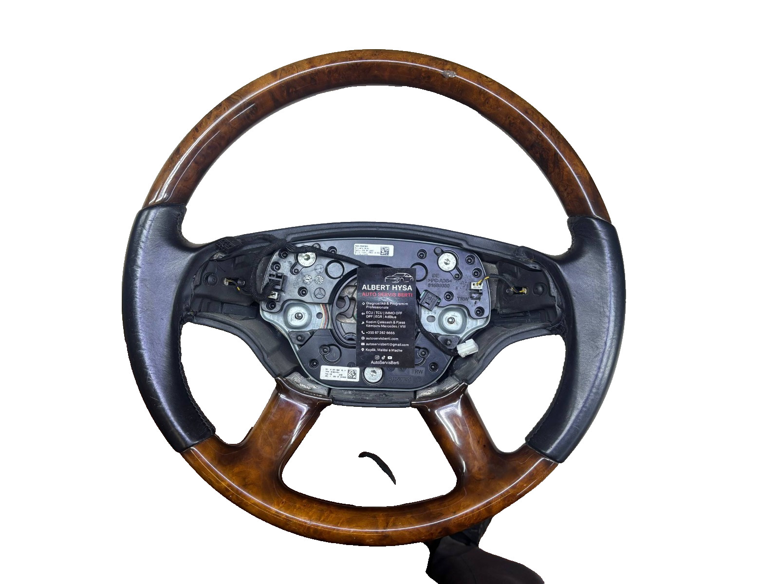 Mercedes-Benz W221 Wood Leather Steering Wheel A2214600303 OEM