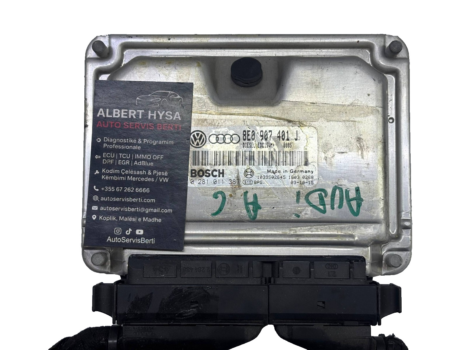 VW Audi ECU 8E0907401J – Bosch EDC15VM+ – 0281011387 Diesel Engine Control Unit