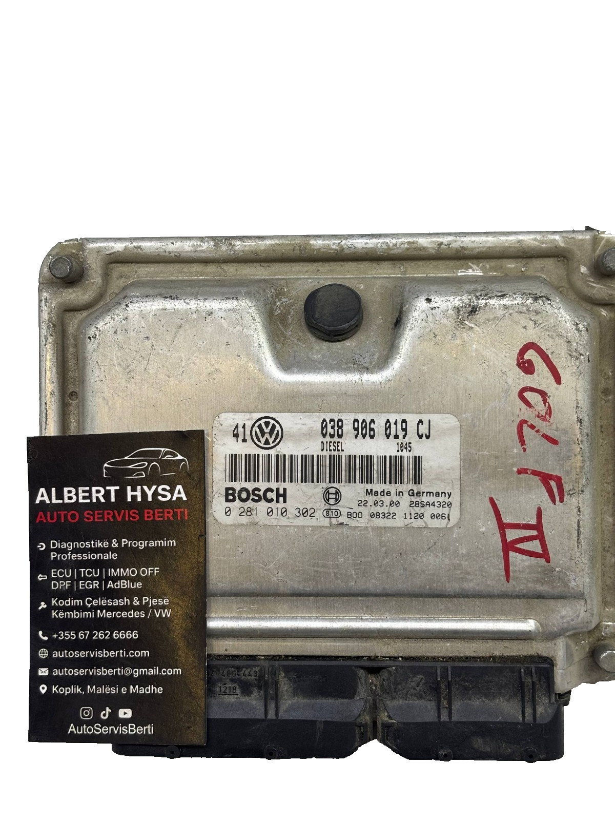 VW ECU 038906019CJ – Bosch EDC15P+ – 0281010302 Diesel Engine Control Unit