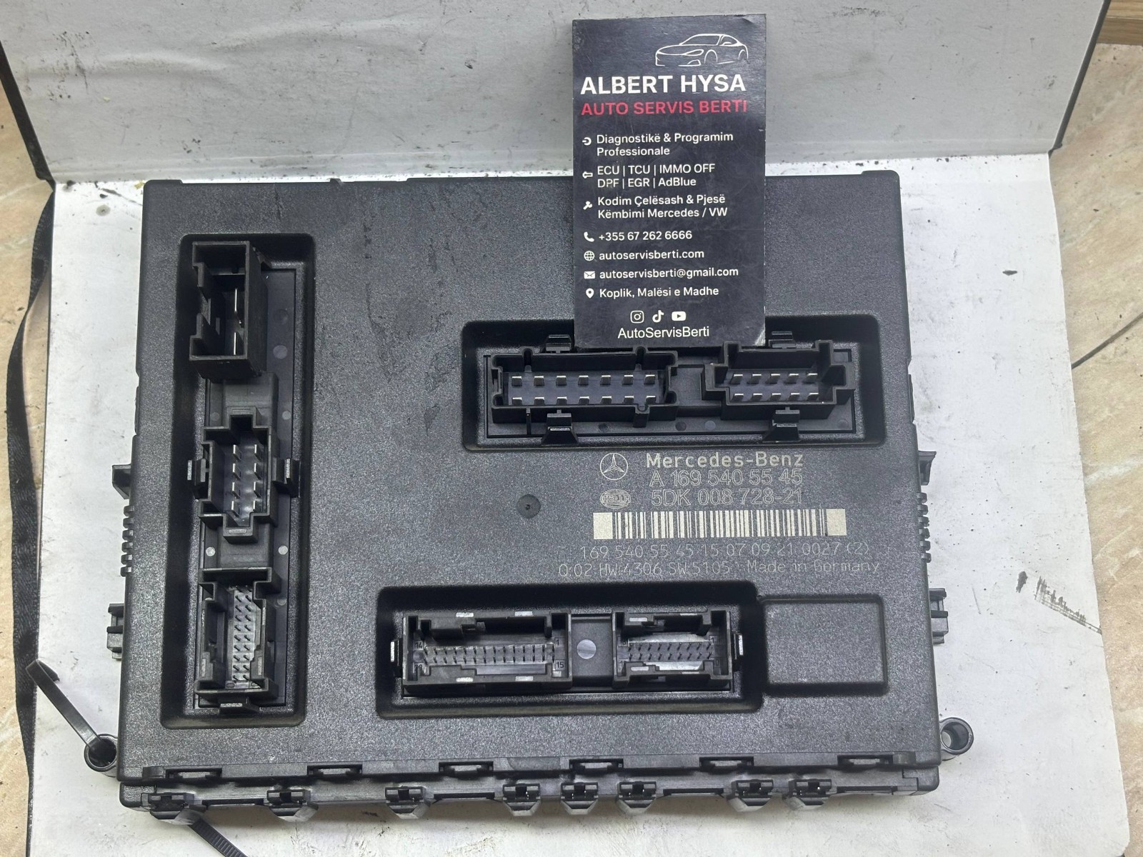 Mercedes A-Class W169 SAM BCM Control Module A1695405545 5DK008728-21