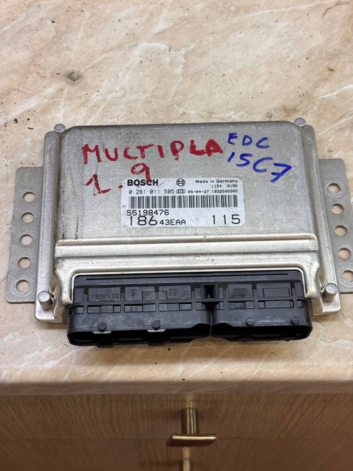 55198476 Bosch Engine ECU EDC15C7 186 43EAA 115HP 0281011505 OEM