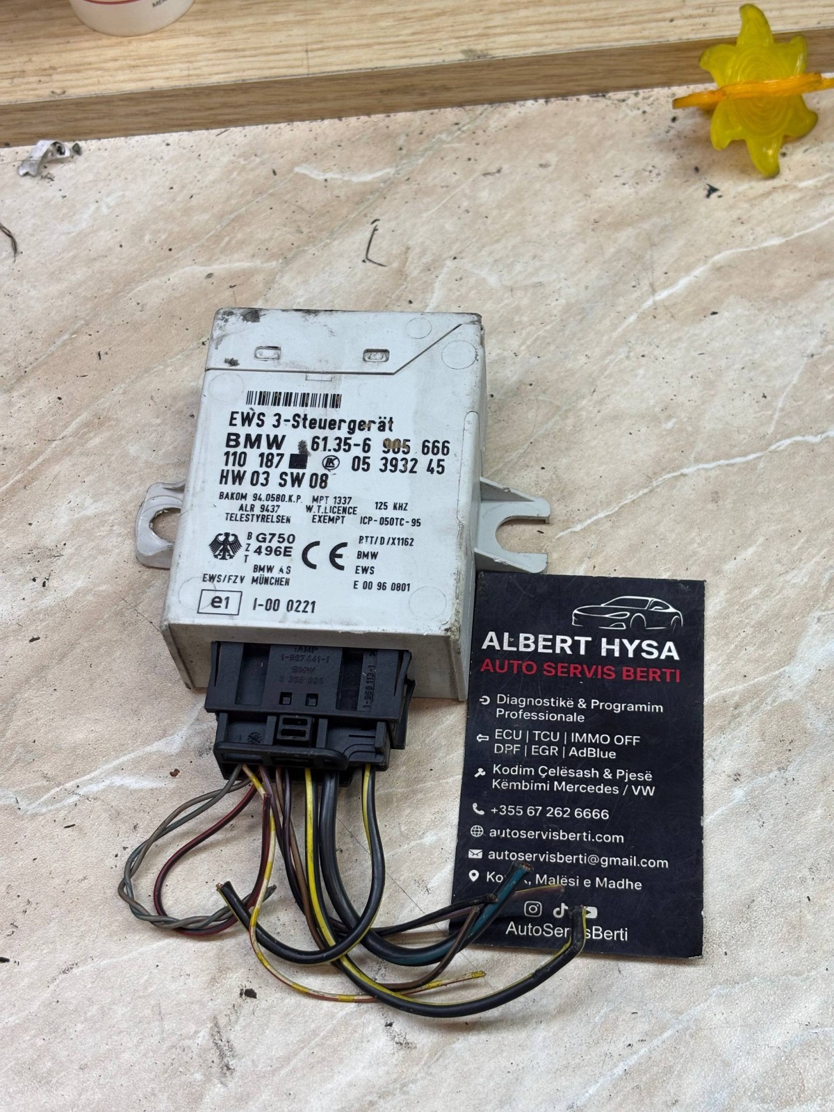 BMW EWS 3 Immobilizer Control Module 61356905666 OEM With Wiring