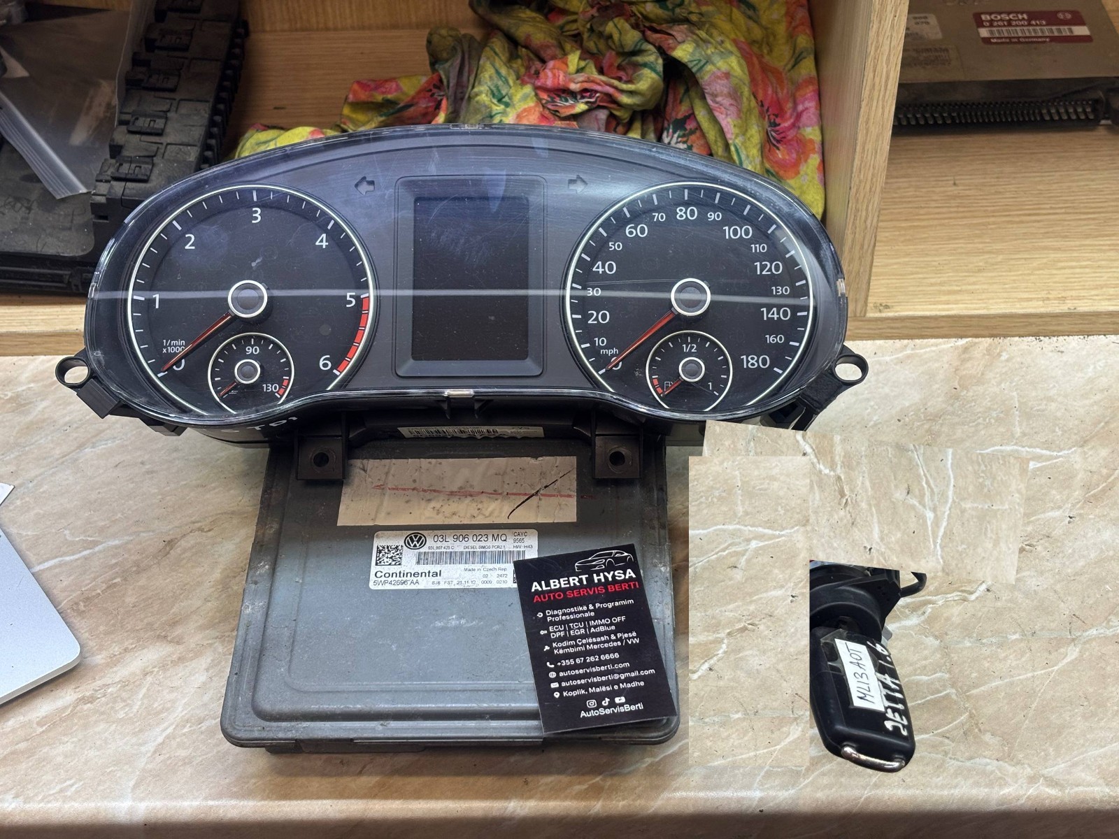 VW Jetta 1.6 TDI ECU Kit PCR2.1 03L906023MQ - ECU + Dashboard + Ignition Key
