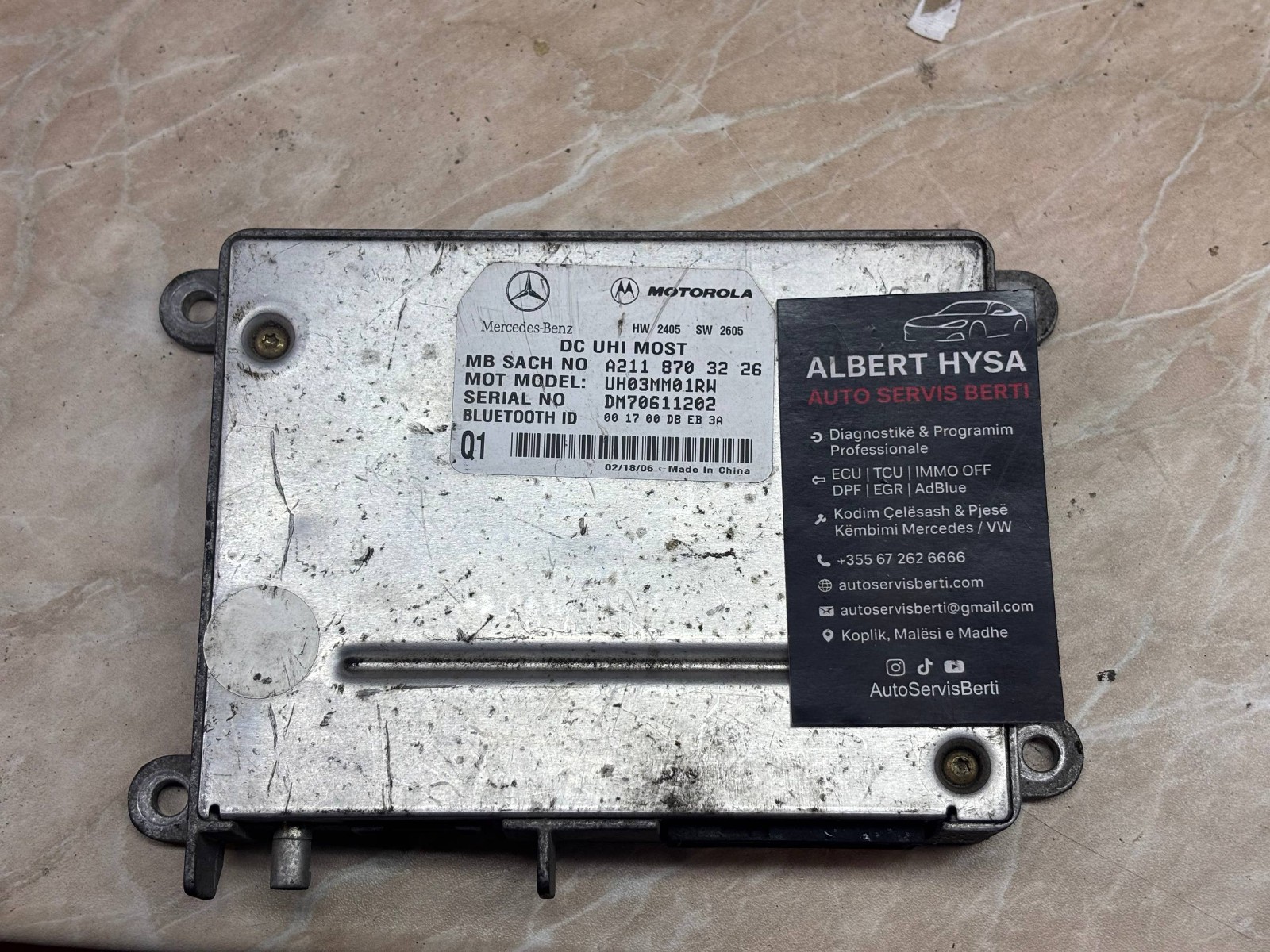 Mercedes-Benz E-Class W211 Bluetooth Control Module OEM A2118703226 UH03MM01RW