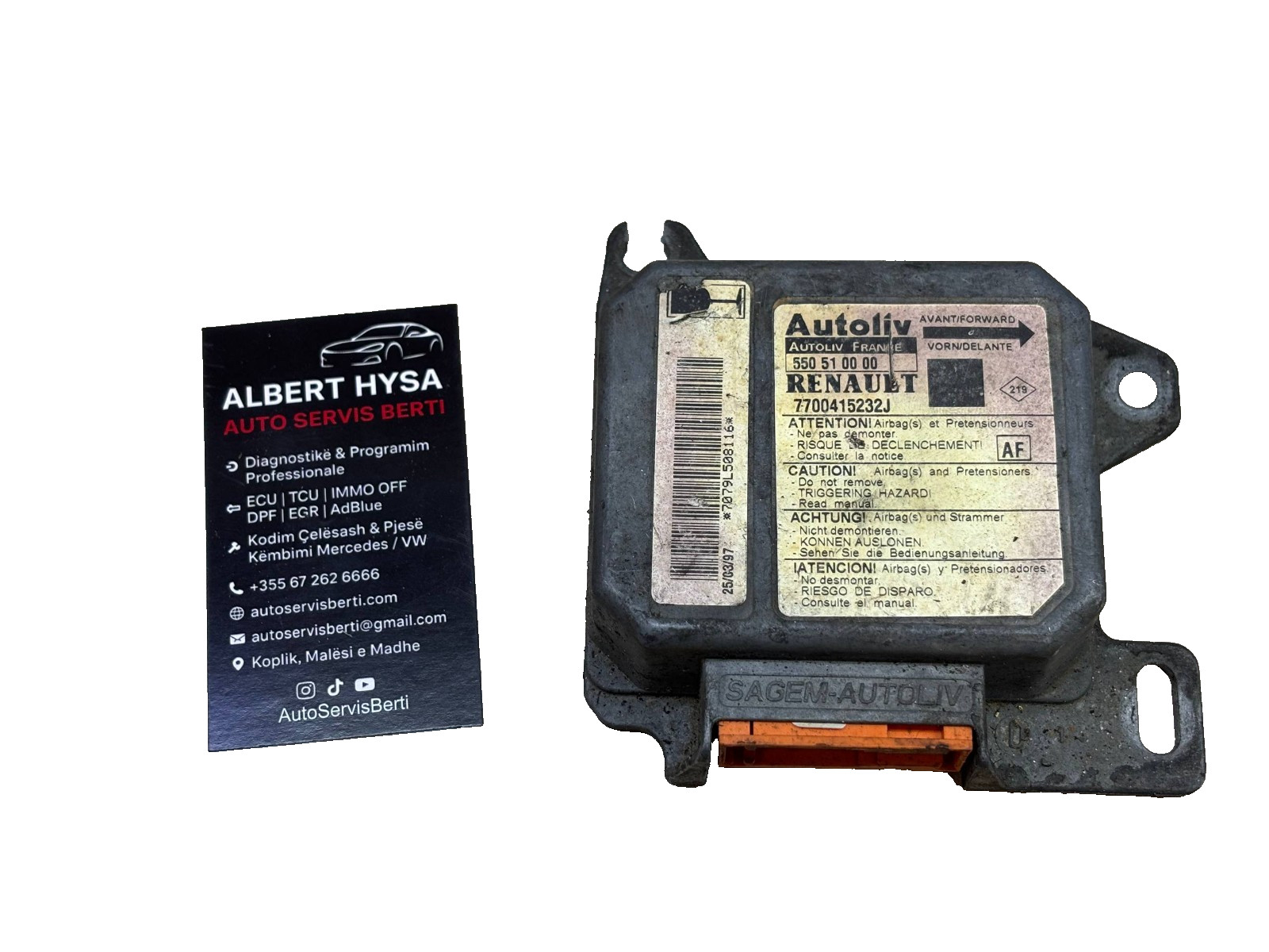 Original AUTOLIV Control Module 550510000 7700415232J