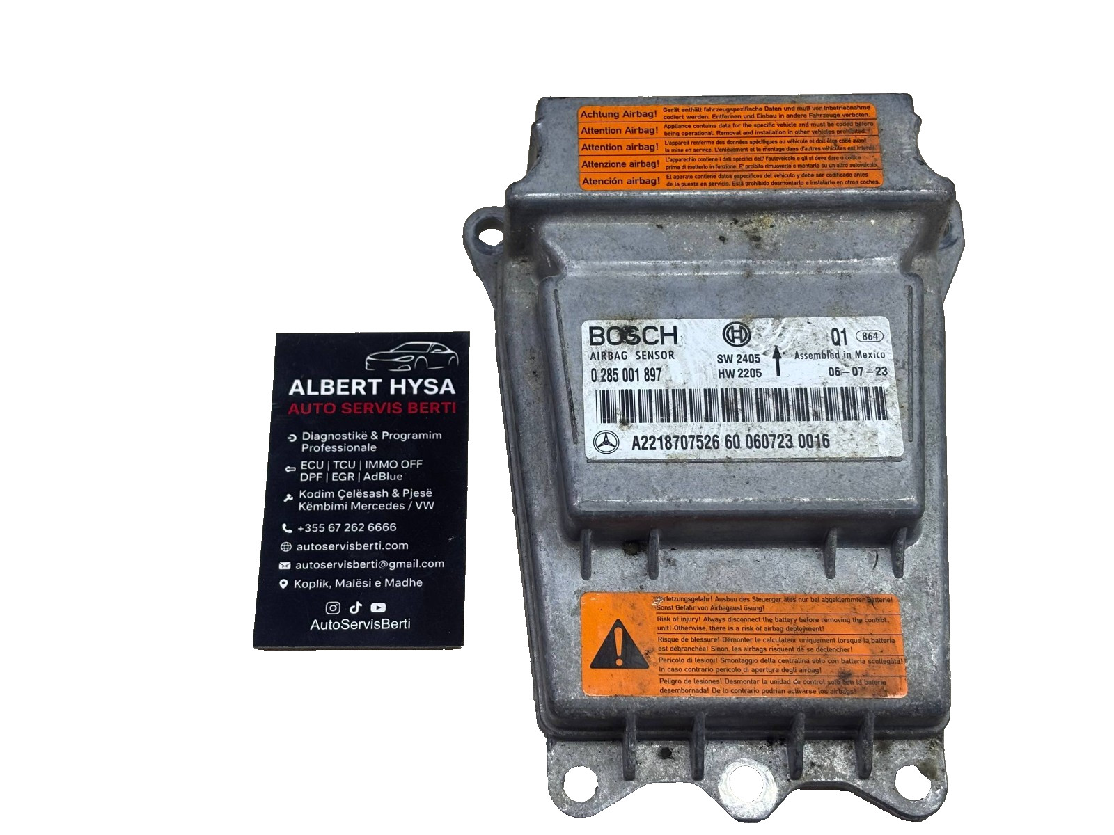 Mercedes-Benz SRS Control Module A2218707526 Bosch 0285001897 OEM