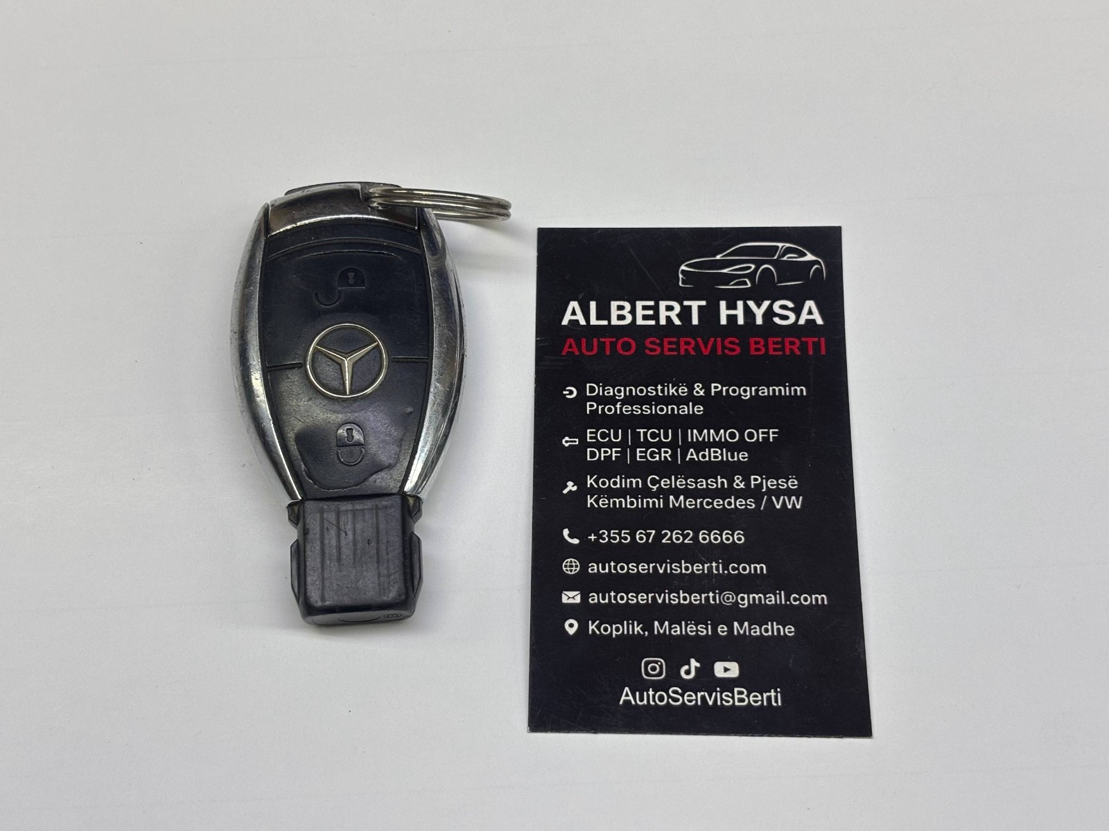 Genuine Mercedes-Benz Chrome Smart Key 2 Button Remote OEM – 100% Working – Test