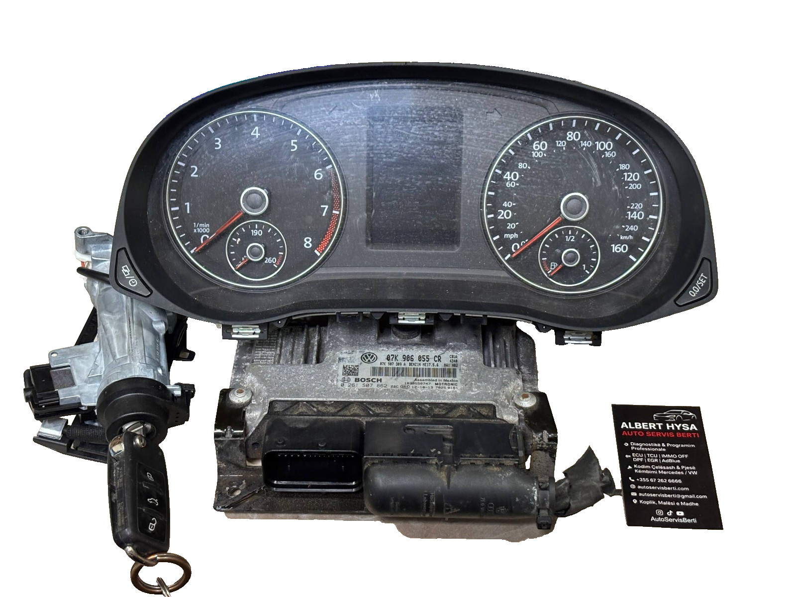 VW Golf 7 Immobilizer Kit ECU 07K906055CR Cluster 561920970D Ignition 1K0905851B