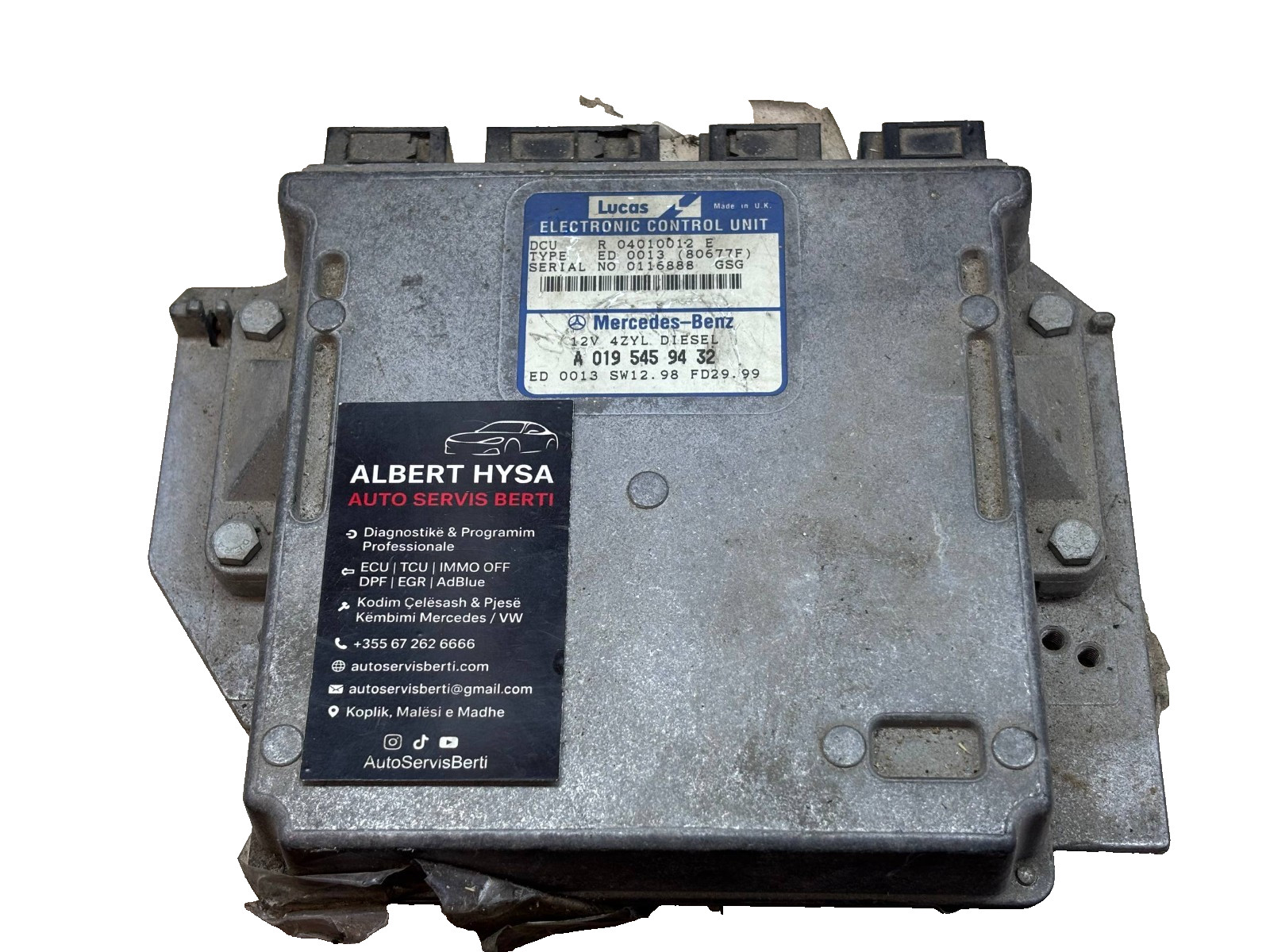 A0195459432 LUCAS ECU E0013 SW12.98 FD29.99 Engine Control Unit Module