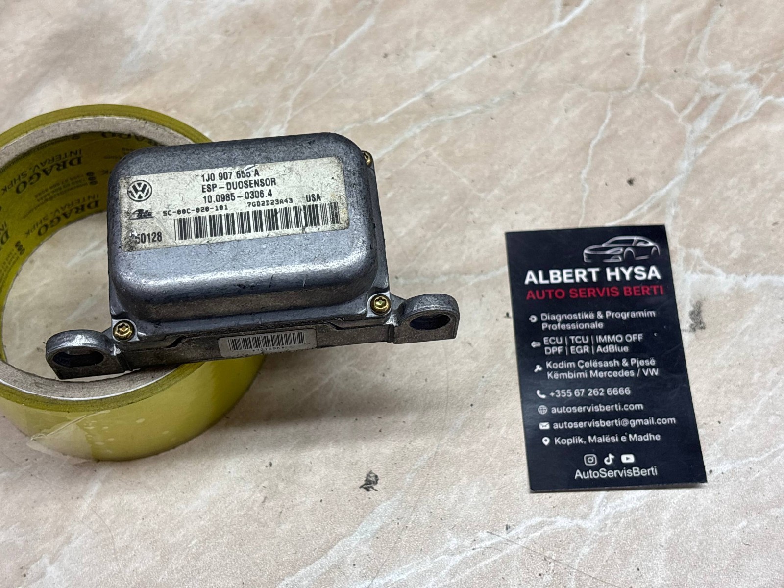 1J0907655A Genuine ESP Acceleration Yaw Rate Sensor Volkswagen Touran OEM