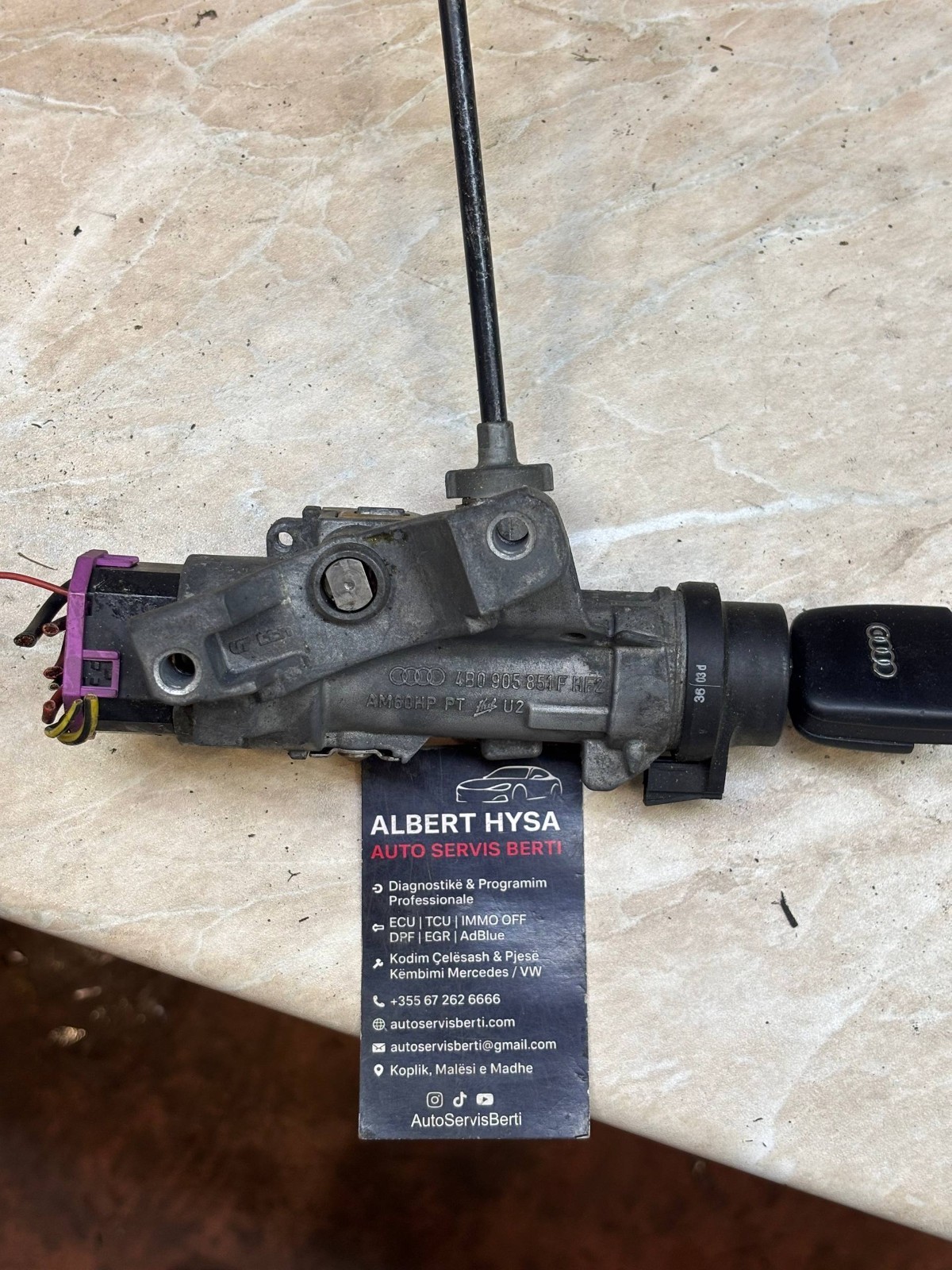 Audi Ignition Switch Lock Cylinder 4B0905851F OEM With Key Tested