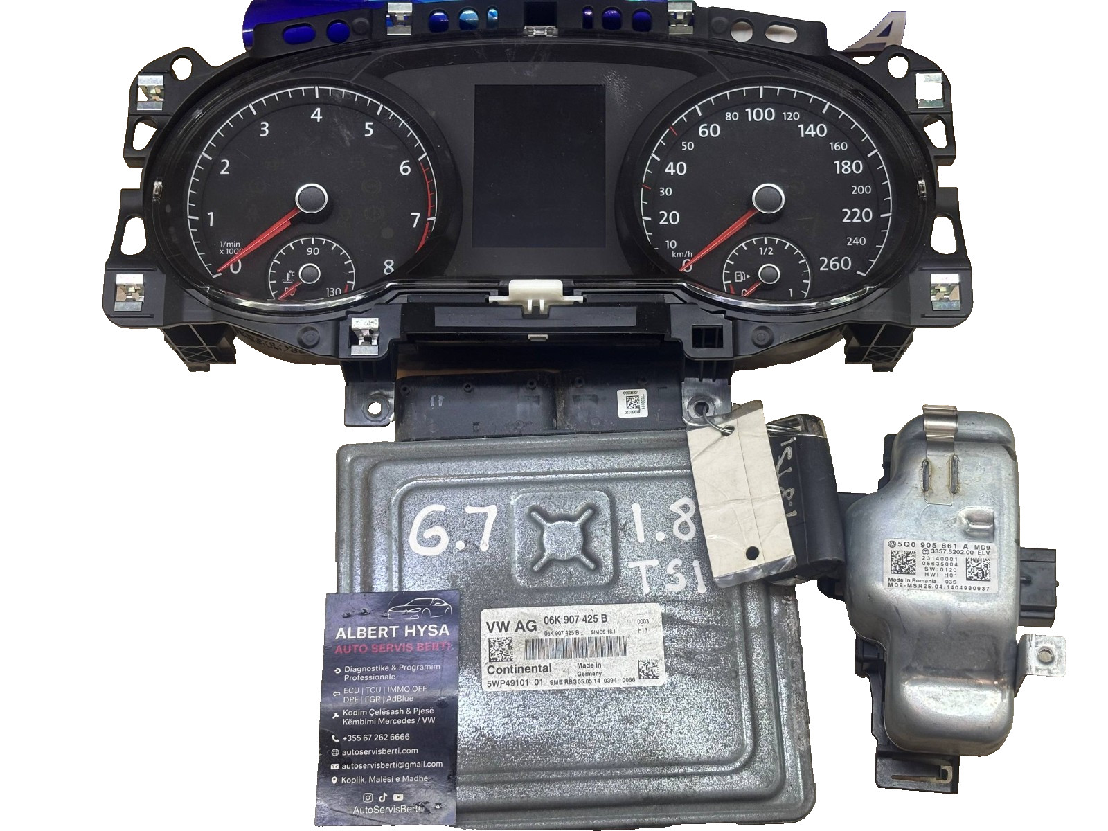 VW Golf 7 ECU Kit 06K907425B SIMOS18.1 Cluster 5G0920861 ELV 5Q0905861A Key