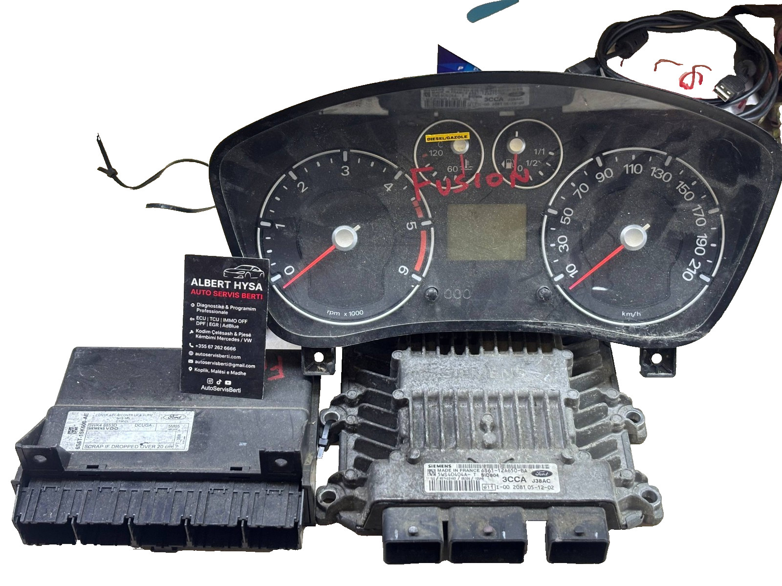Ford Fusion ECU Kit SID804 5WS40404A 6S61-12A650-BA BCM Cluster Key Set