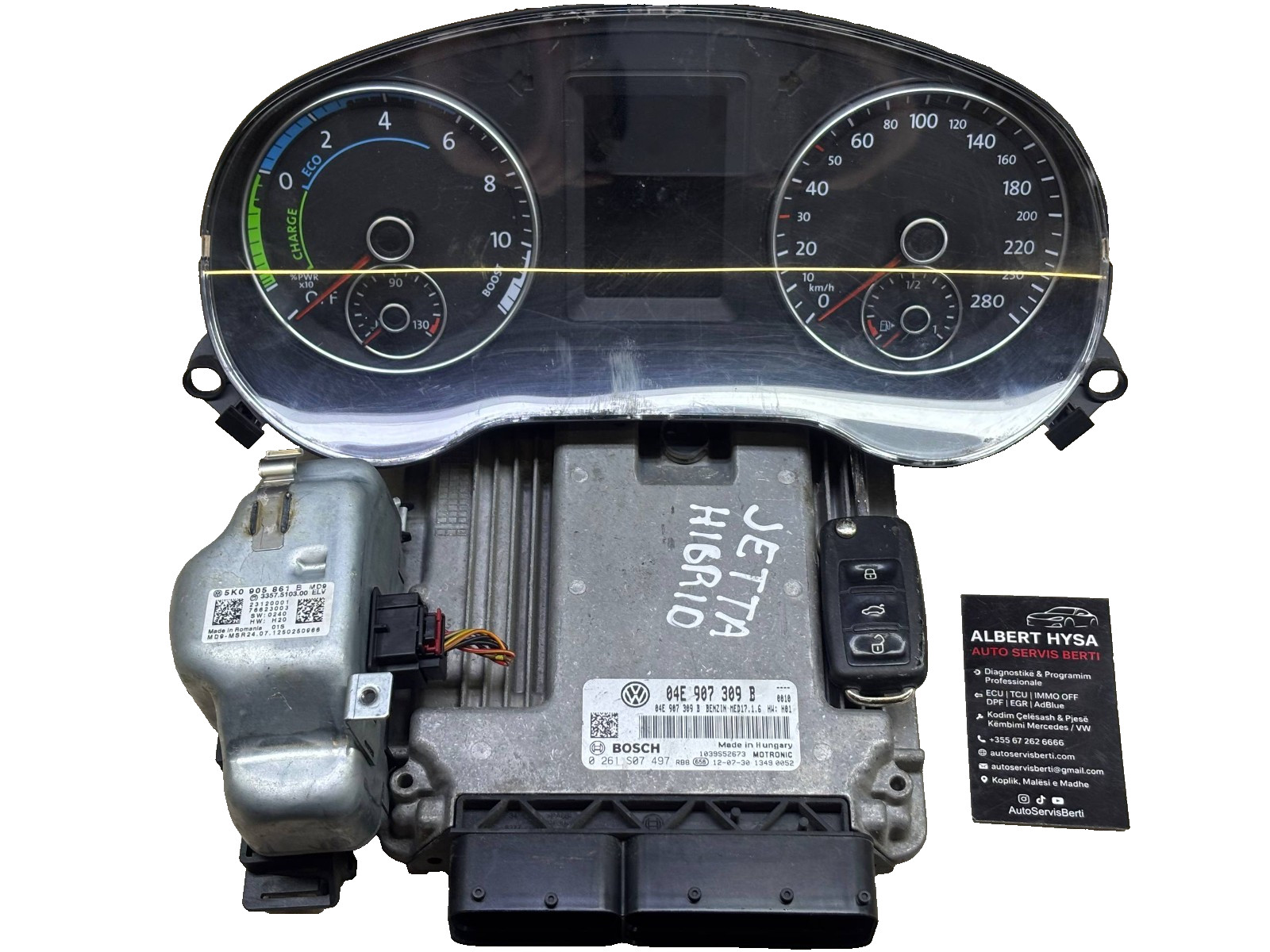 VW Jetta Hybrid ECU Kit MED17.1.6 04E907309B 5K0905861B Cluster Key Set