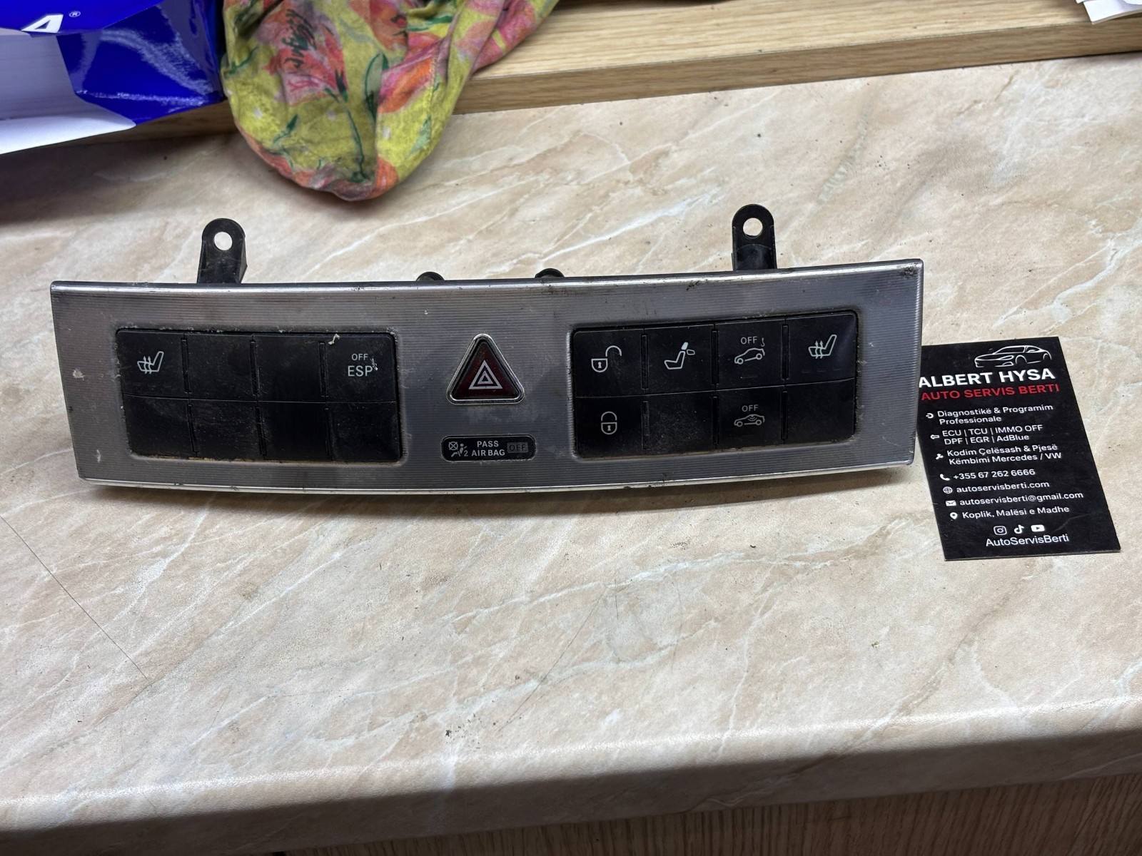 Mercedes W203 Center Switch Panel A2038706710 ESP Hazard Seat Heating Button