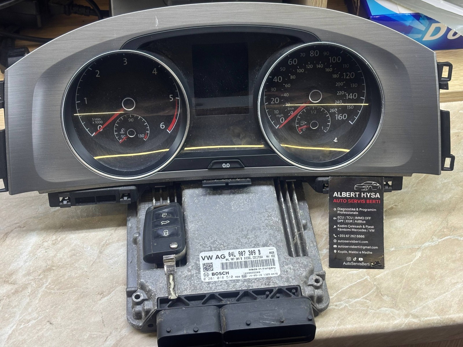 VW Golf 7 1.6 TDI Manual ECU Cluster Key Immobilizer Kit 04L907309B 5G1920941