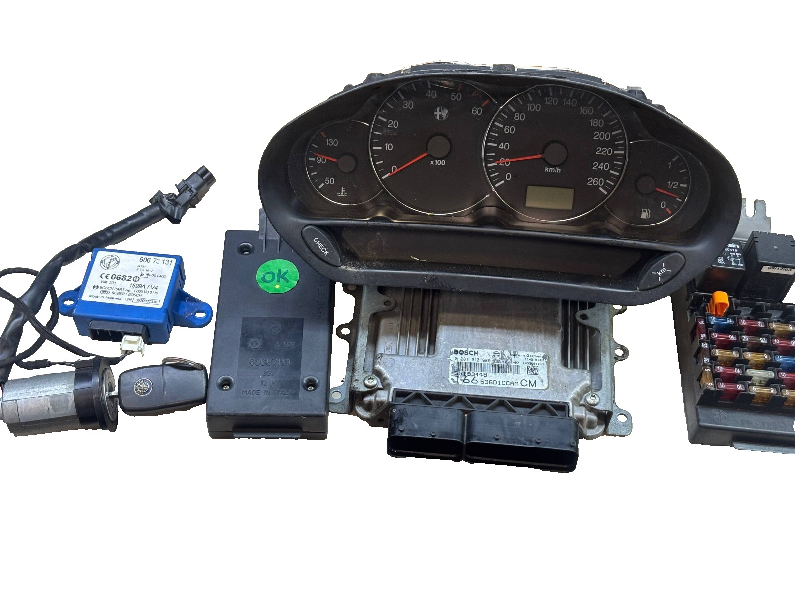 Alfa Romeo 1.9 JTD ECU Immobilizer Dashboard Kit 55193448 60673131 156050059 ...