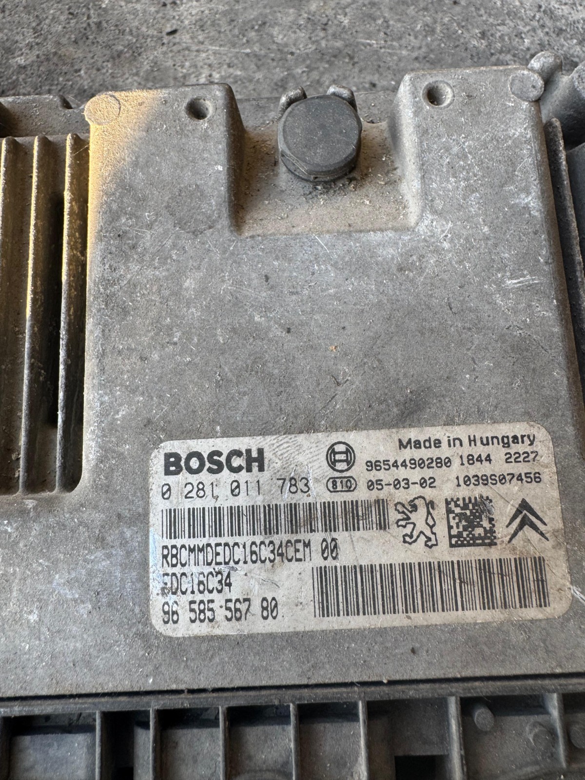 Bosch 9658556780 EDC16C34 ECU 0281011783 Peugeot Citroen Engine Unit