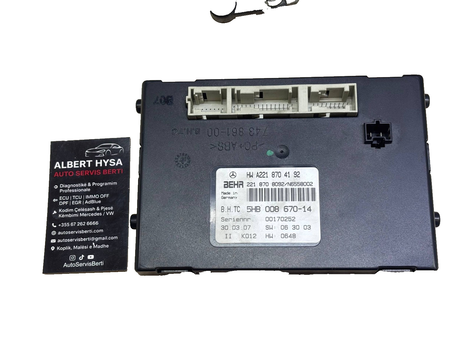 Mercedes-Benz W221 Climate Control Module A2218704192 BEHR 2218708092 OEM HVAC