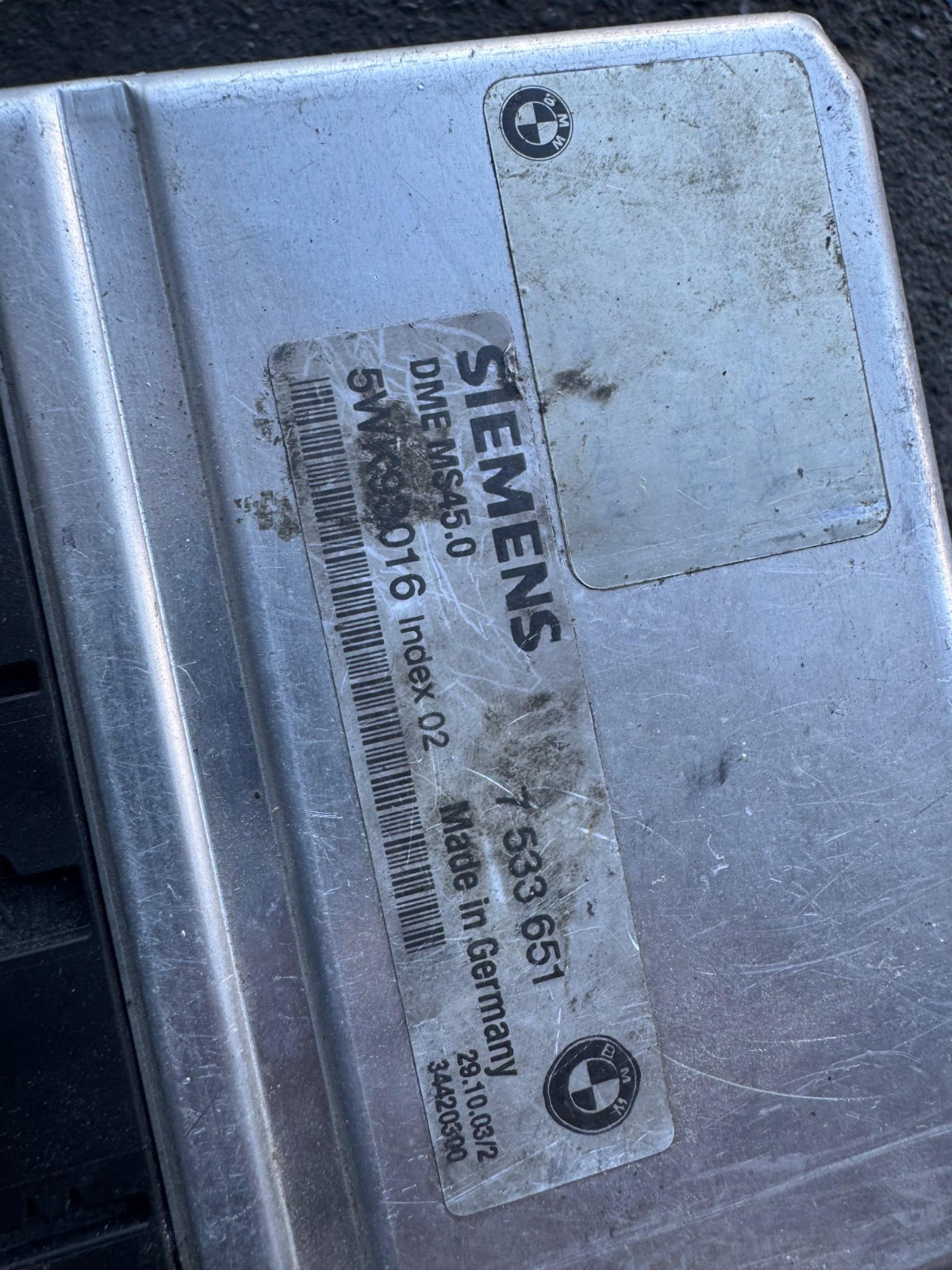 7533651 Siemens VDO DME MS45.0 5WK93016 Petrol Engine Control Unit ECU