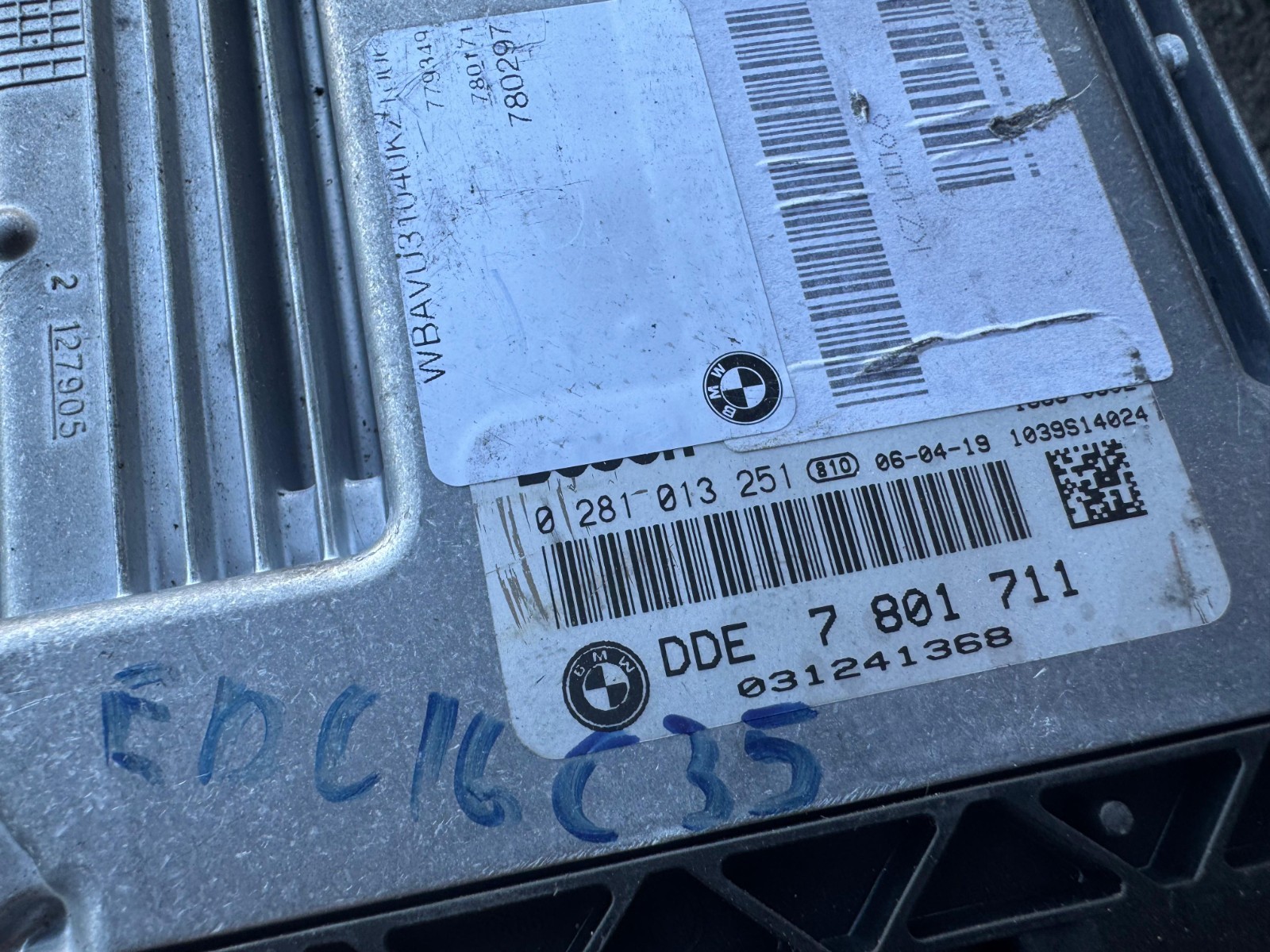 DDE7801711 Bosch EDC16C35 0281013251 Diesel Engine Control Unit ECU