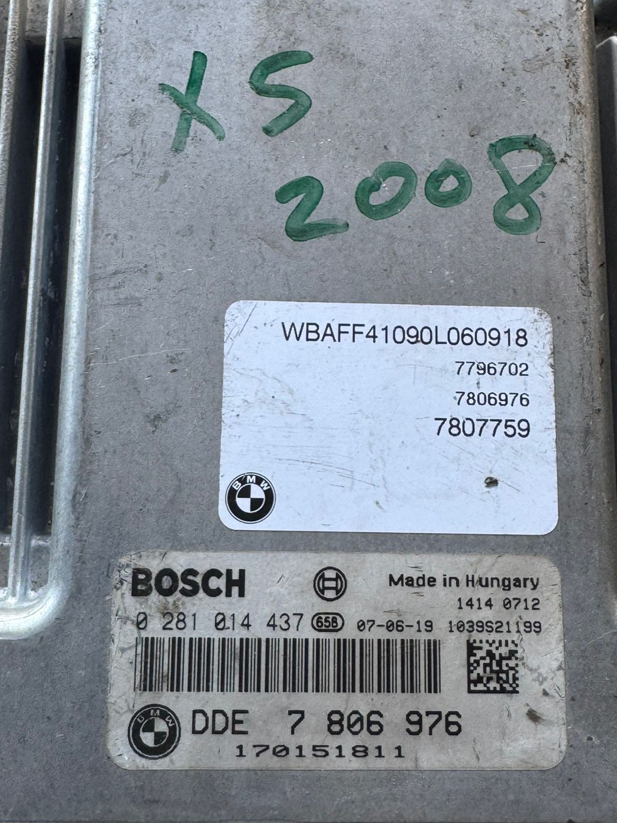 DDE7806976 Bosch EDC16CP35 0281014437 Diesel Engine Control Unit