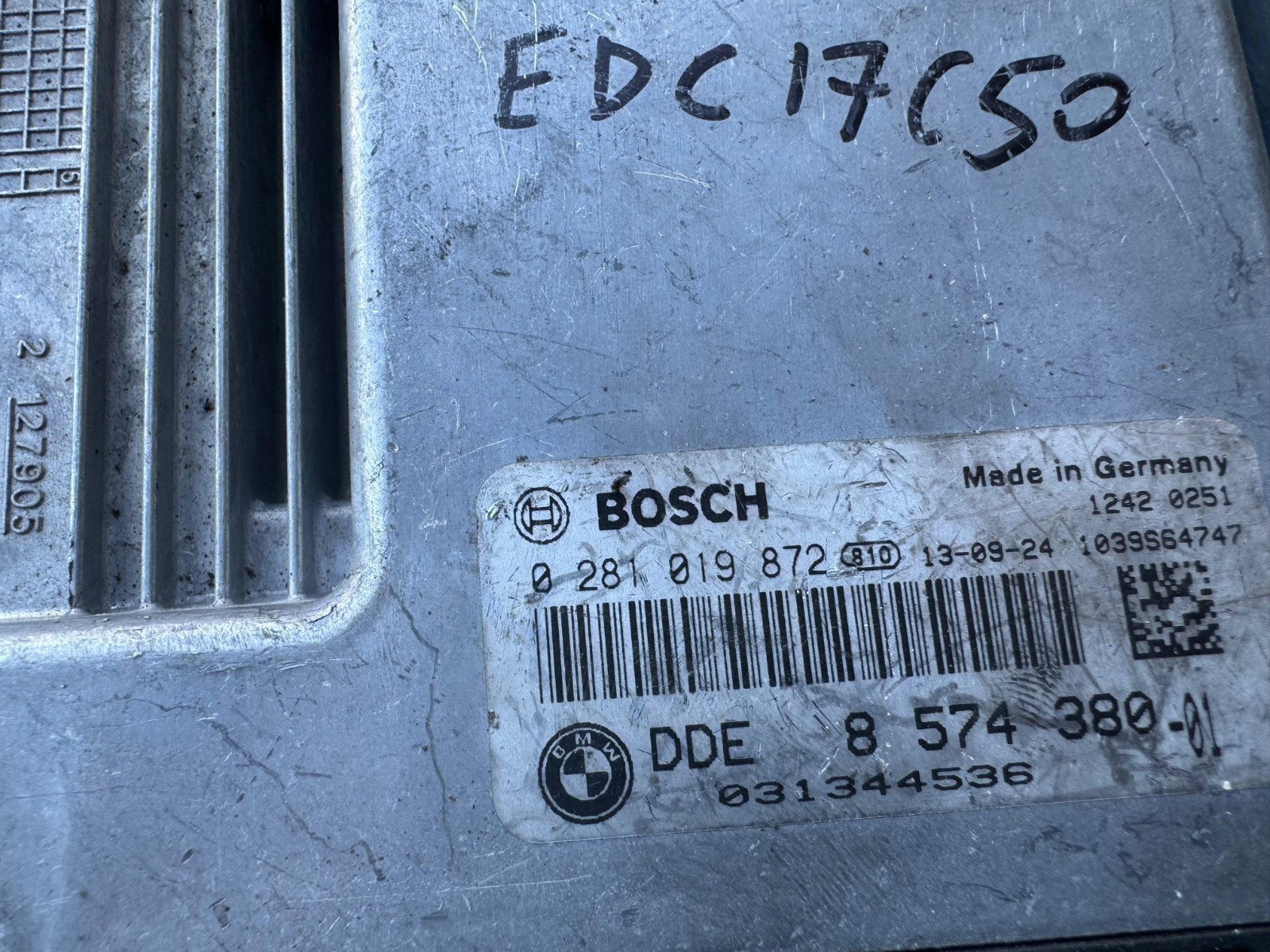 DDE857380 01 Bosch EDC17C50 0281019872 Diesel Engine Control Unit ECU