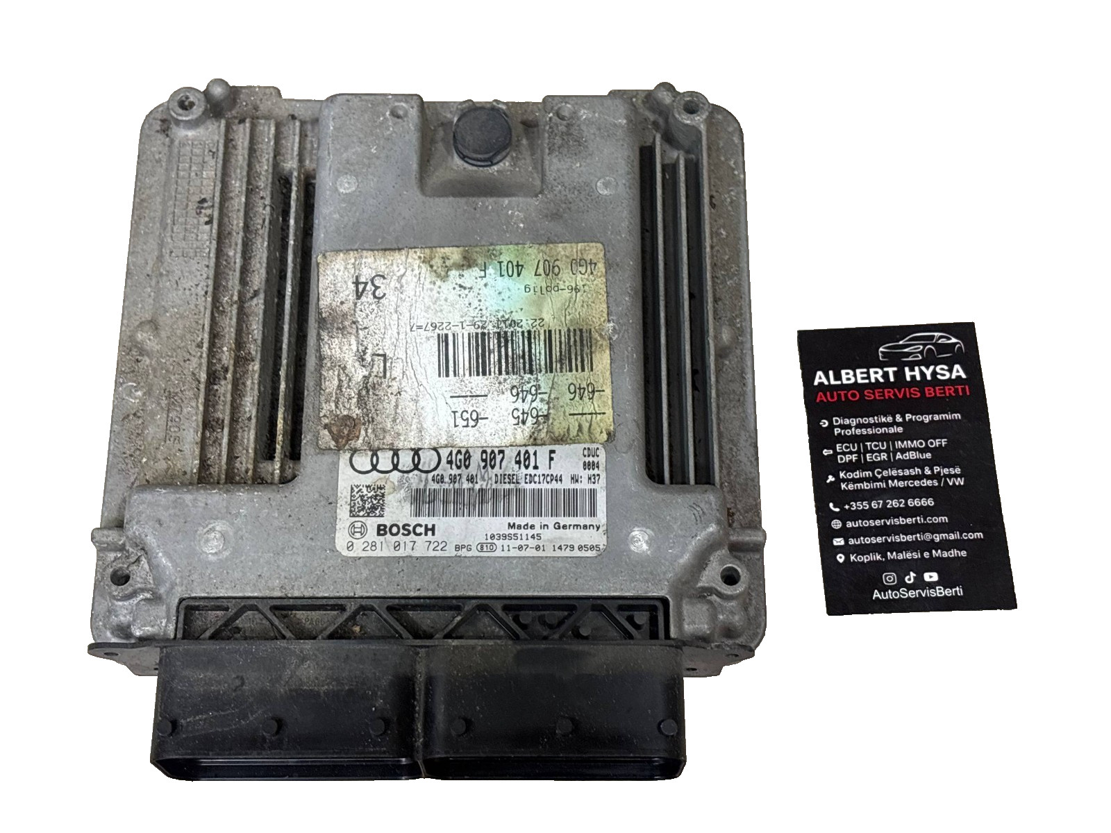 Audi ECU Engine Control Unit 4G0907401F Bosch 0281017722 EDC17CP44 OEM