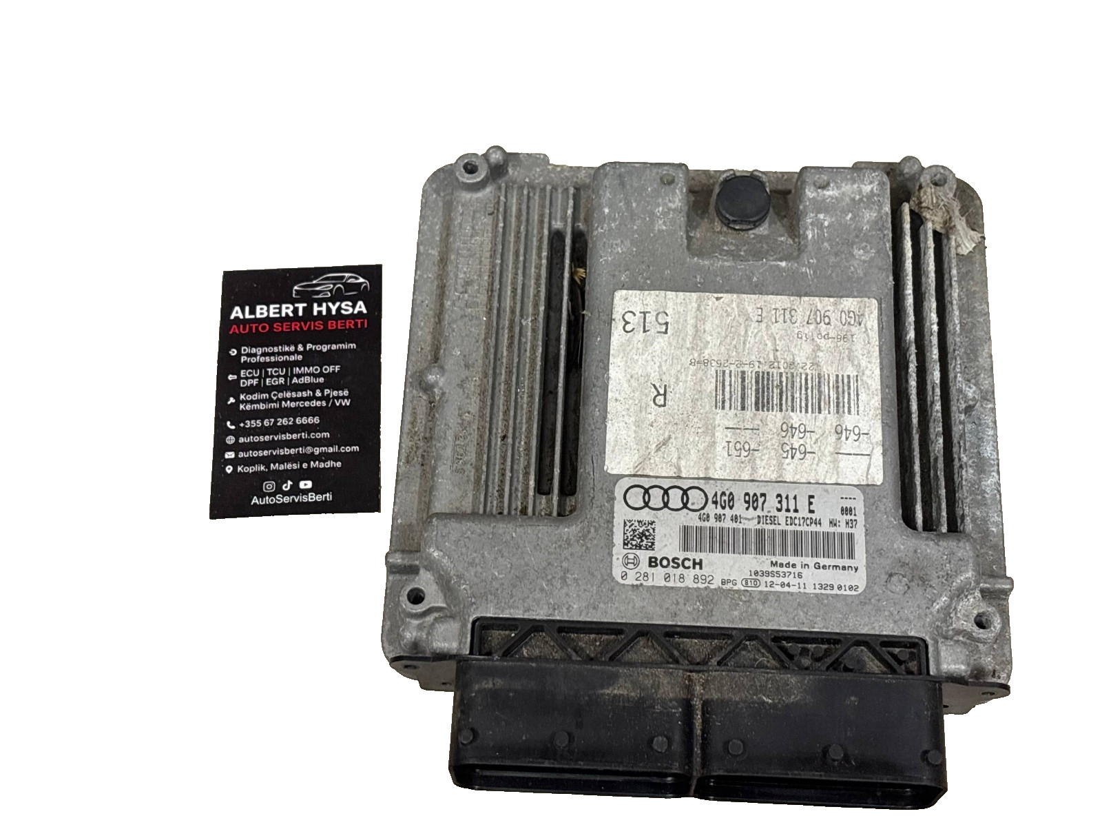 Audi ECU Engine Control Unit 4G0907311E Bosch 0281018892 EDC17CP44 OEM