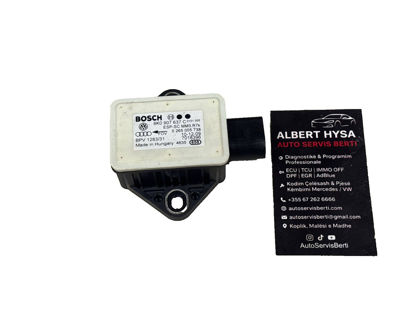 Audi ESP Yaw Rate Acceleration Sensor 8K0907637C Bosch 0265005738 OEM