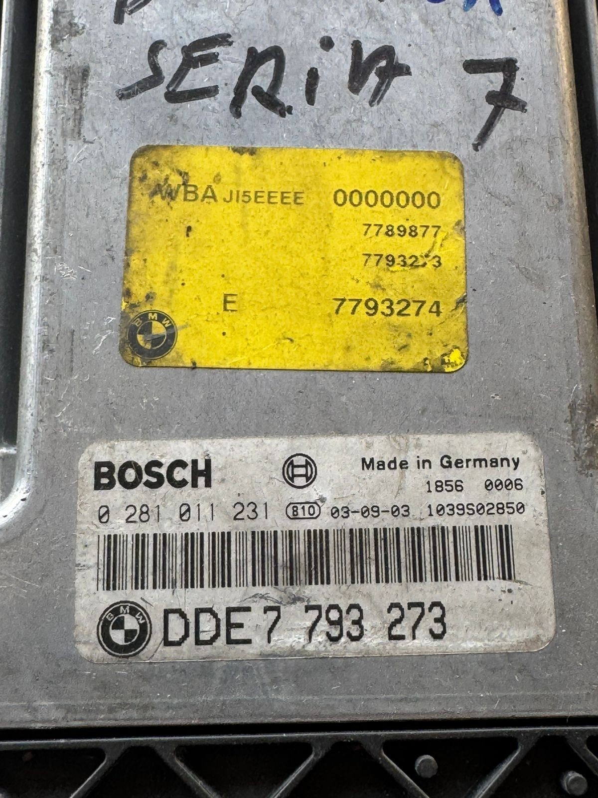 DDE7793273 Bosch EDC16C1 0281011231 Diesel Engine Control Unit