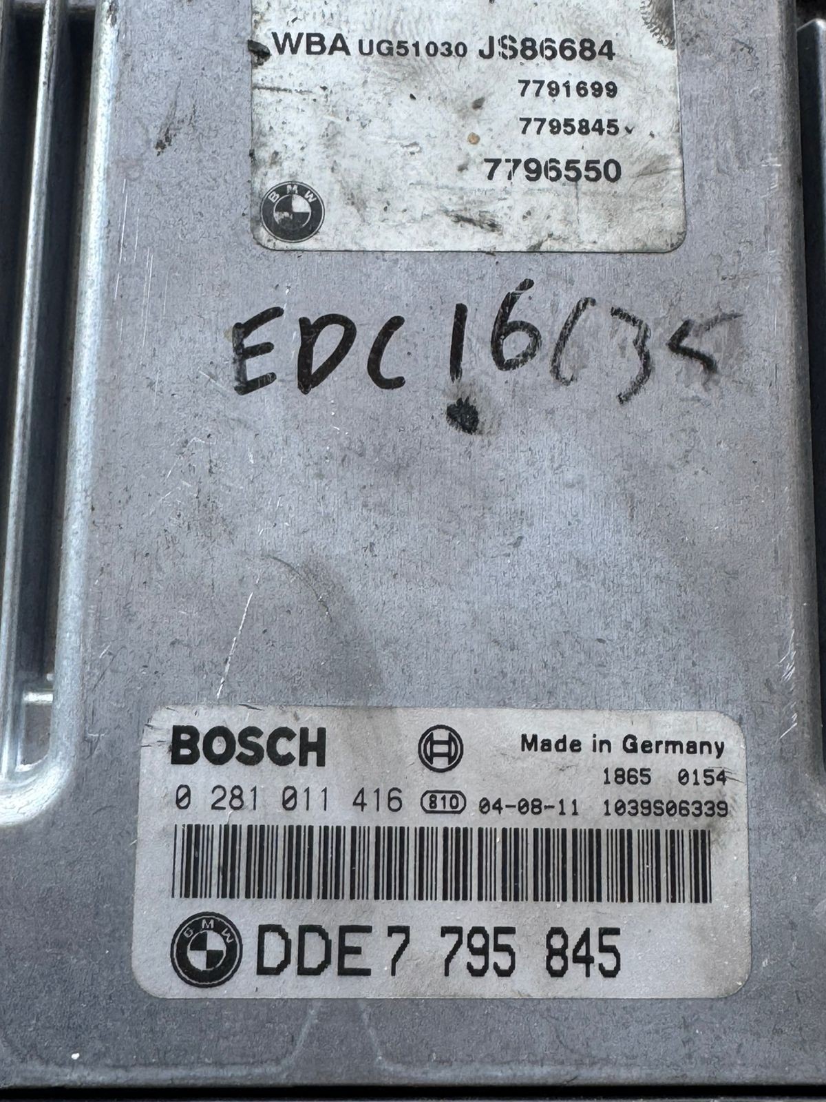 DDE7795845 Bosch EDC16C35 0281011416 Diesel Engine Control Unit
