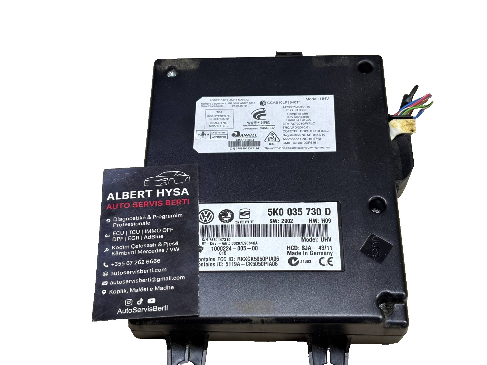 OEM VW Skoda Seat Bluetooth UHV Control Module 5K0035730D 5K0 035 730 D