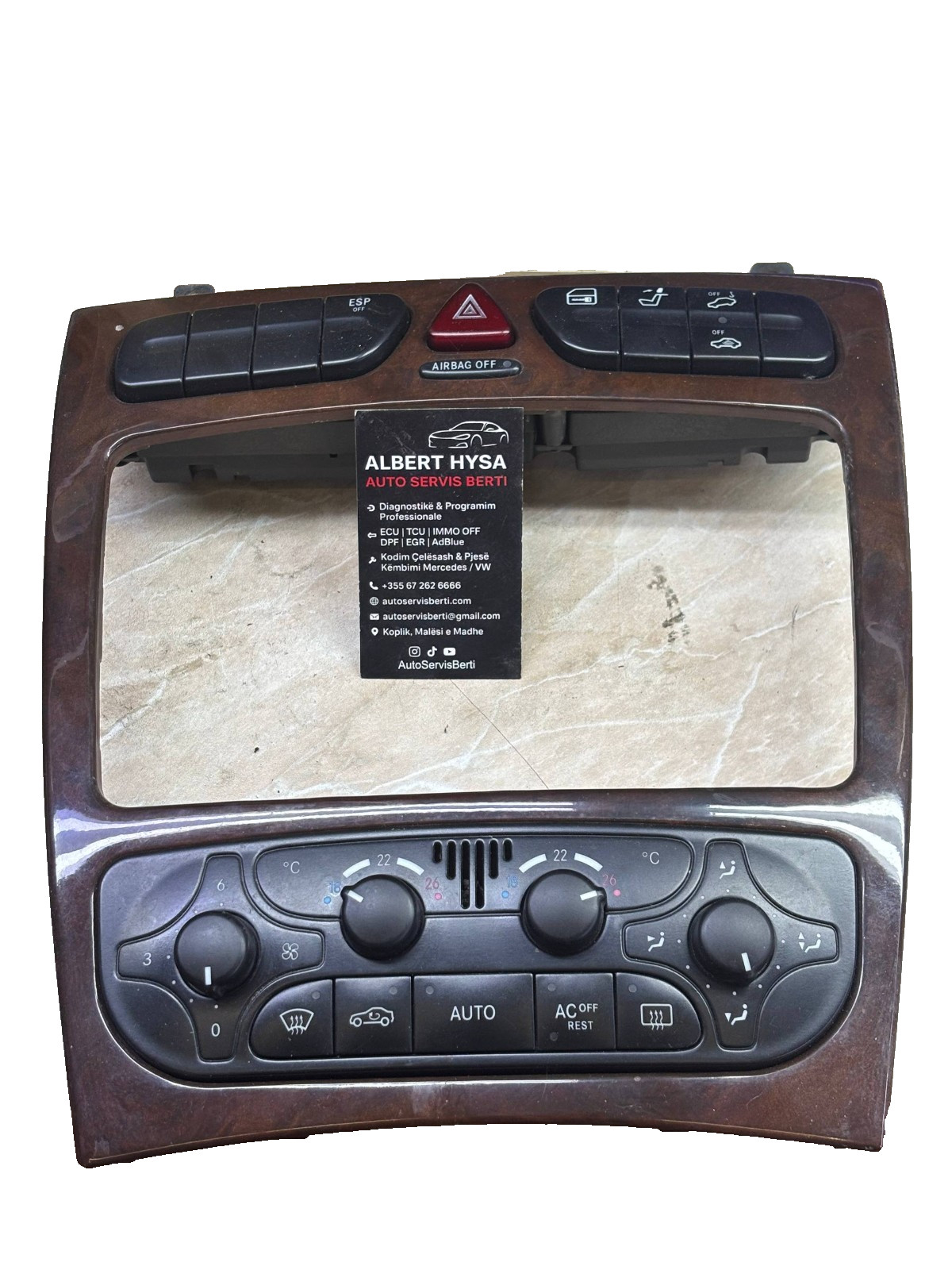 OEM Mercedes W203 Climate Control Wood Trim Panel A2038216258 A2036804639