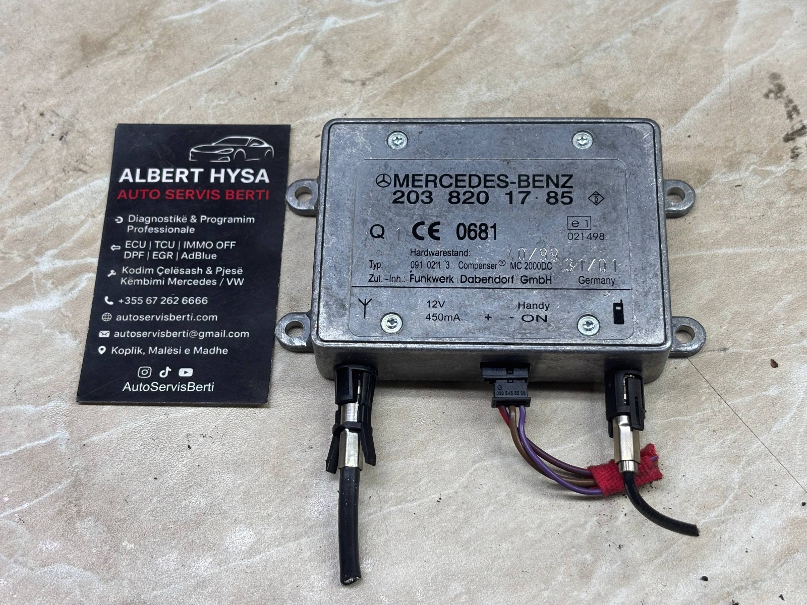 OEM Mercedes-Benz Phone Module Control Unit 2038201785 Compenser MC2000DC