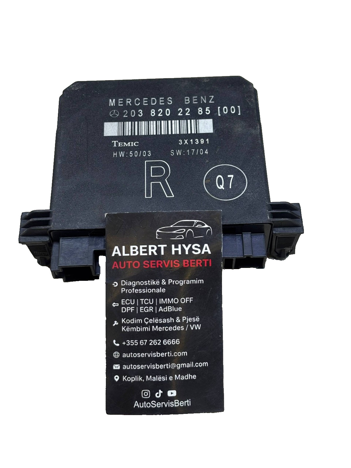 Mercedes-Benz W203 Right Front Door Control Module 2038202285 Temic HW50/03 SW17