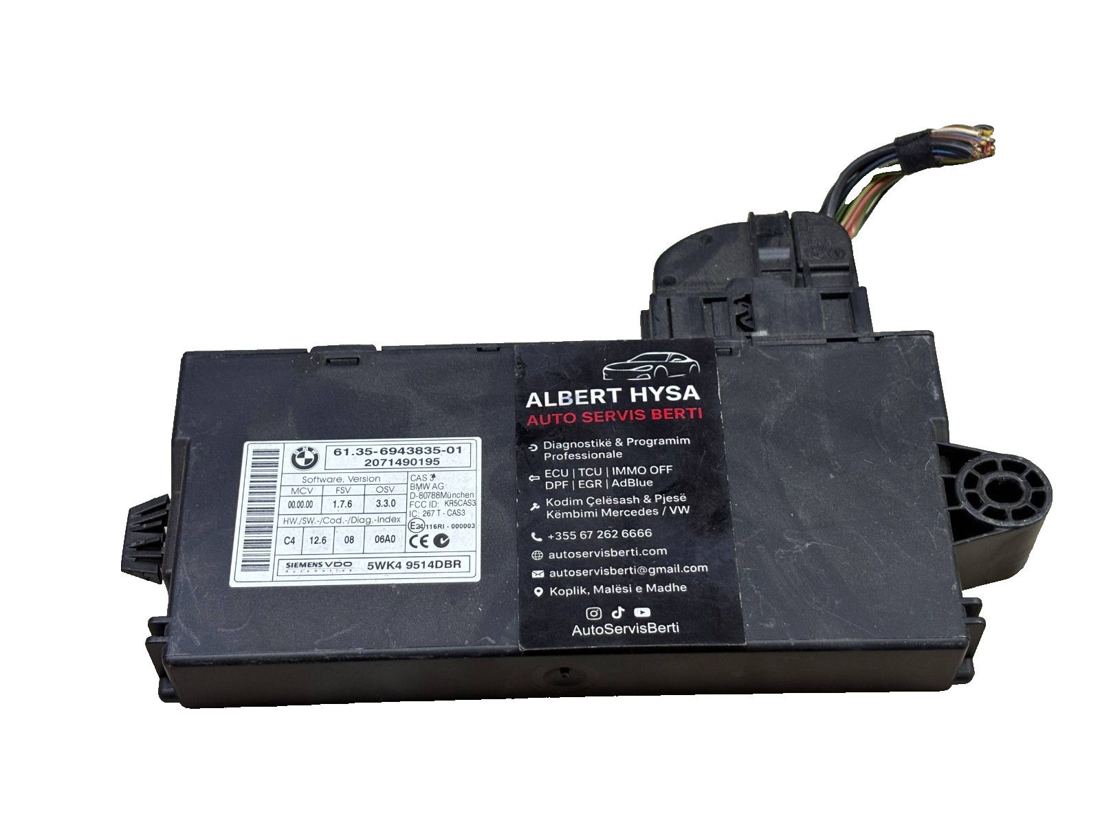 BMW CAS3 Siemens VDO Module 61.35-6943835-01 2071490195 5WK49514DBR Tested