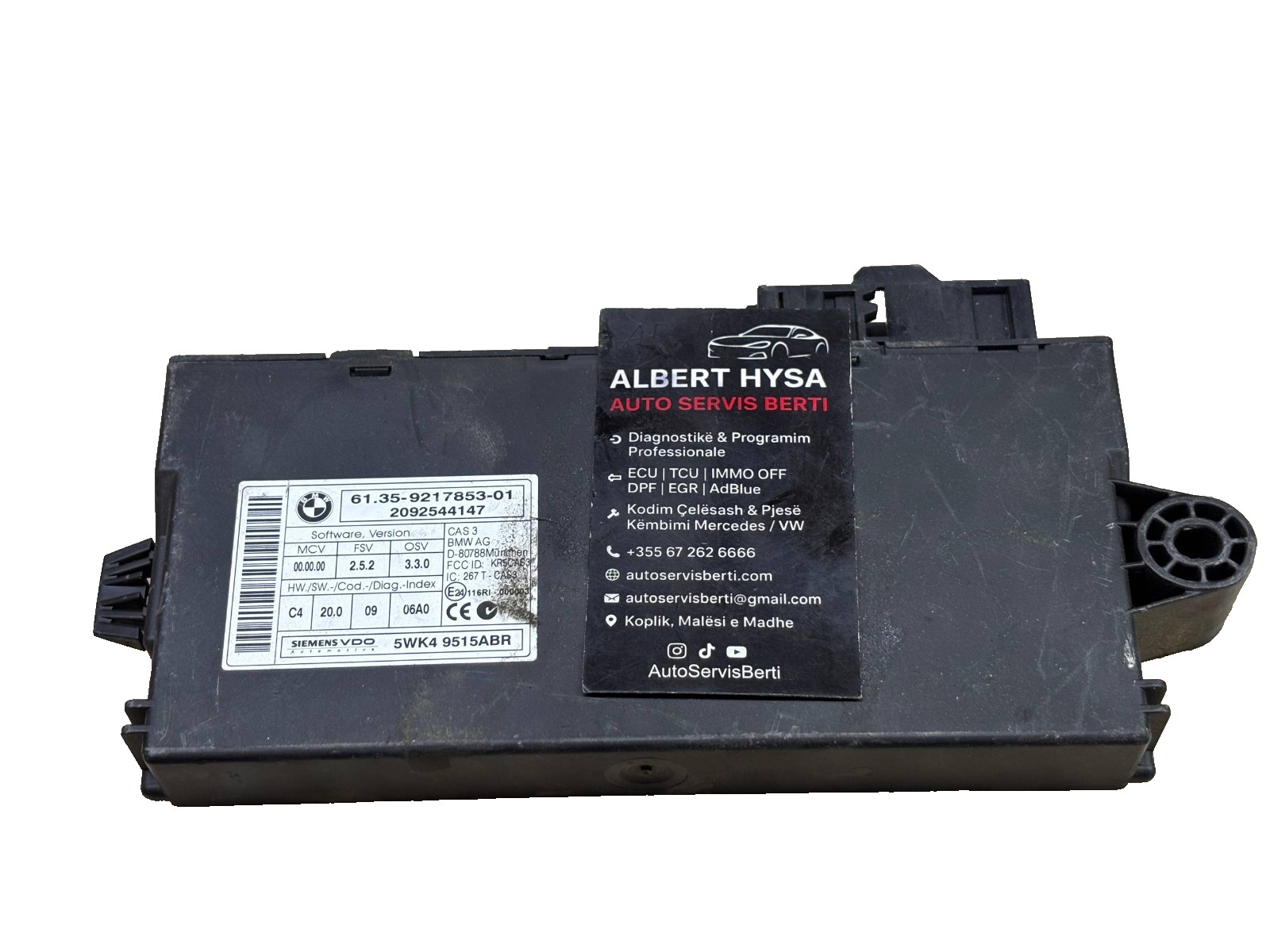 BMW CAS3 Siemens VDO Module 61.35-9217853-01 2092544147 5WK49515ABR Tested