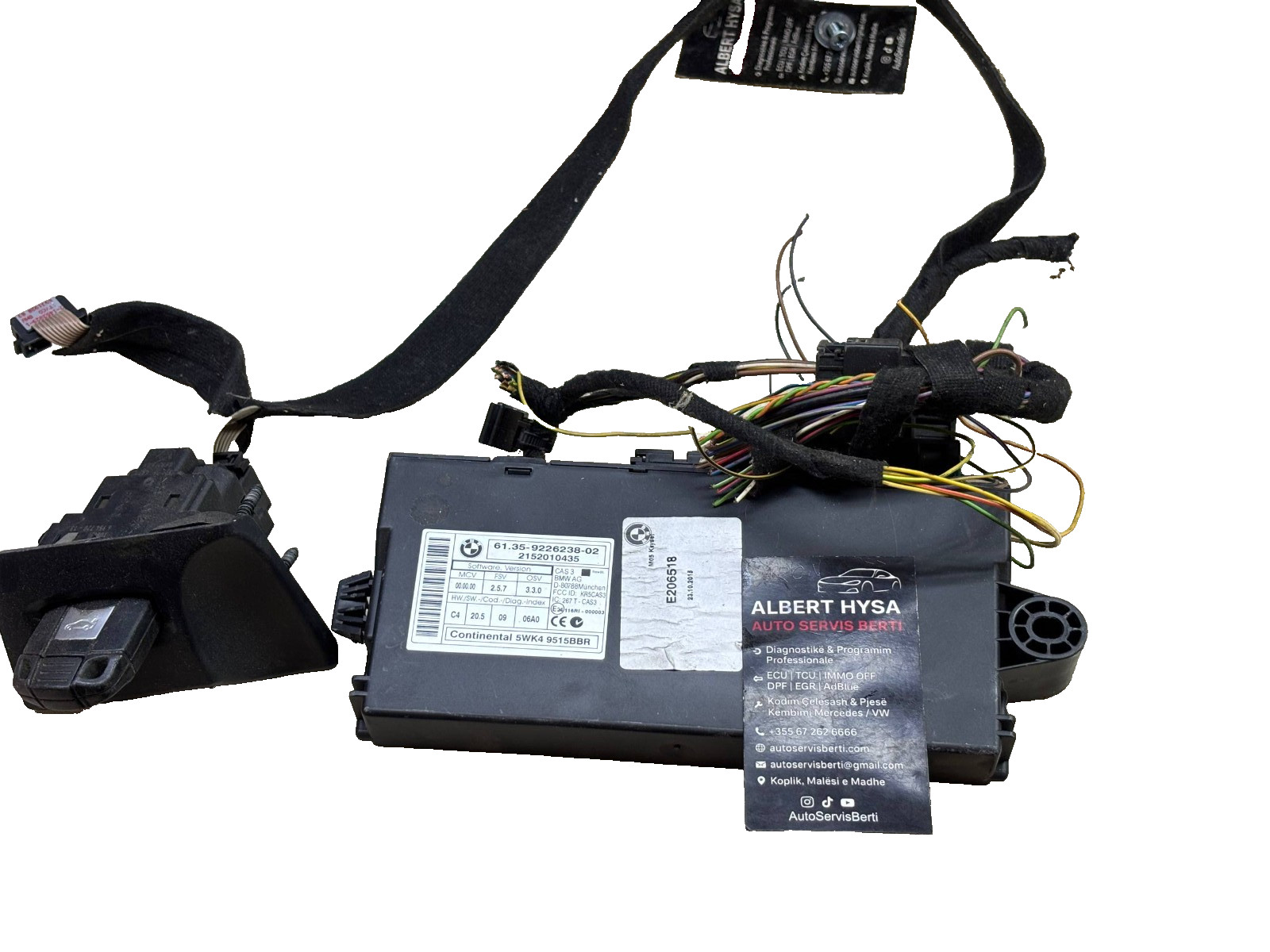 BMW CAS3 Continental Module 61.35-9226238-02 2152010435 5WK49515BBR With Key