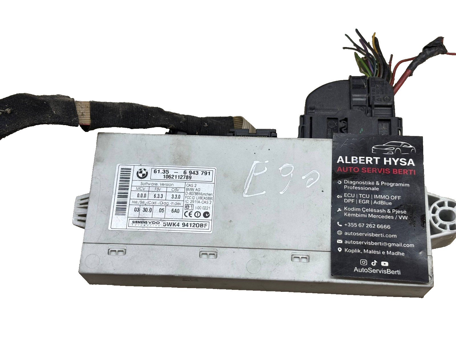 BMW CAS2 Siemens VDO Module 61.35-6 943 791 1062112789 5WK494120BF Tested