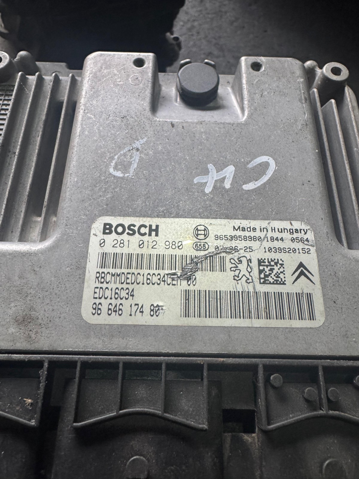 Bosch 9664617480 EDC16C34 ECU 0281012980 Diesel Engine Control Unit
