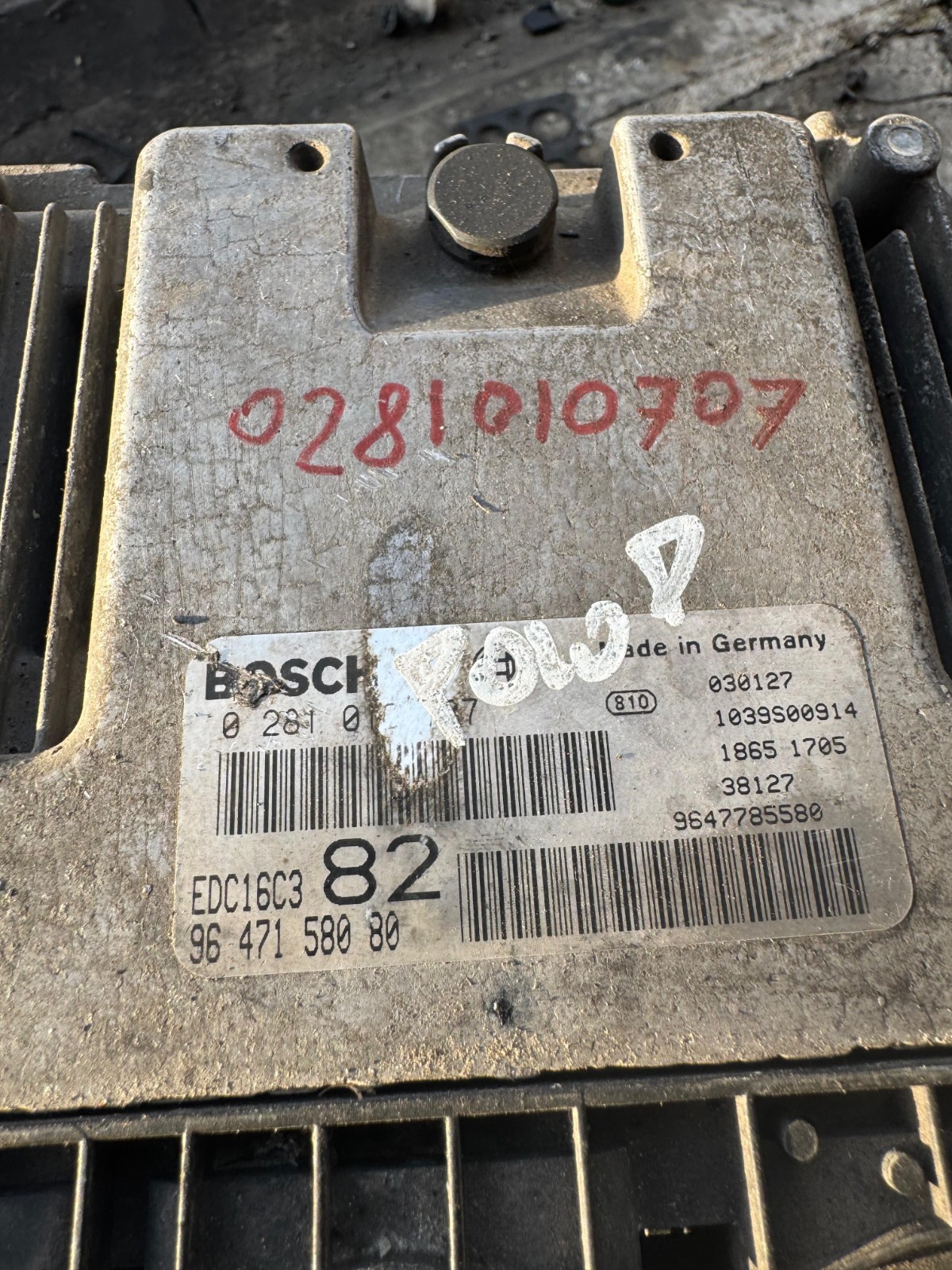 Bosch 9647158080 EDC16C3 ECU 0281010707 Peugeot Citroen Diesel Unit