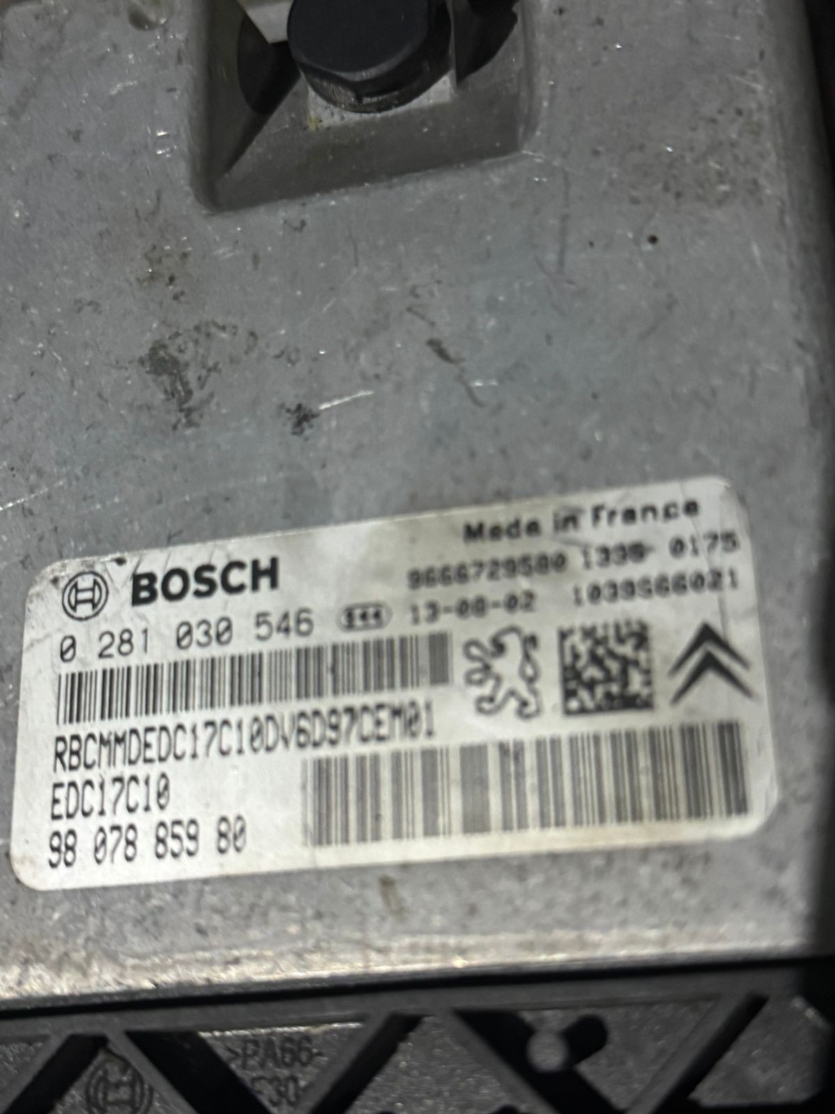 Bosch 9807885980 EDC17C10 ECU 0281030546 Diesel Engine Control Unit